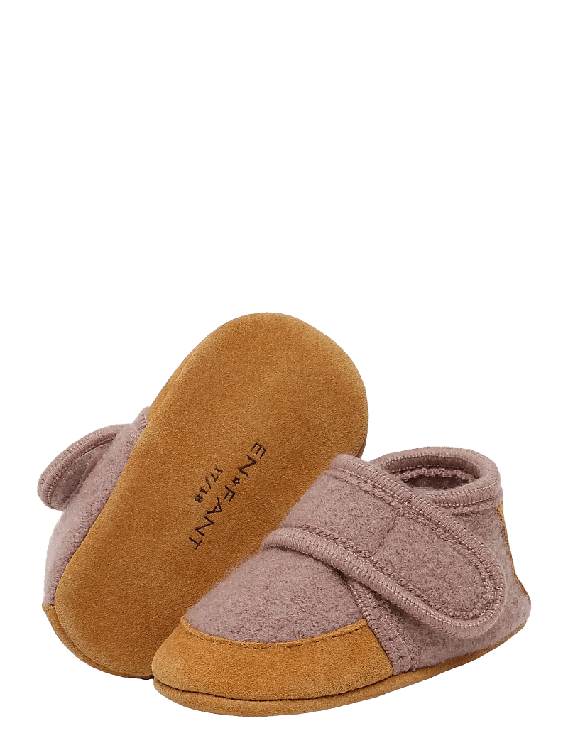 En Fant - Wool Slippers w. suede - sussid - bark - 2
