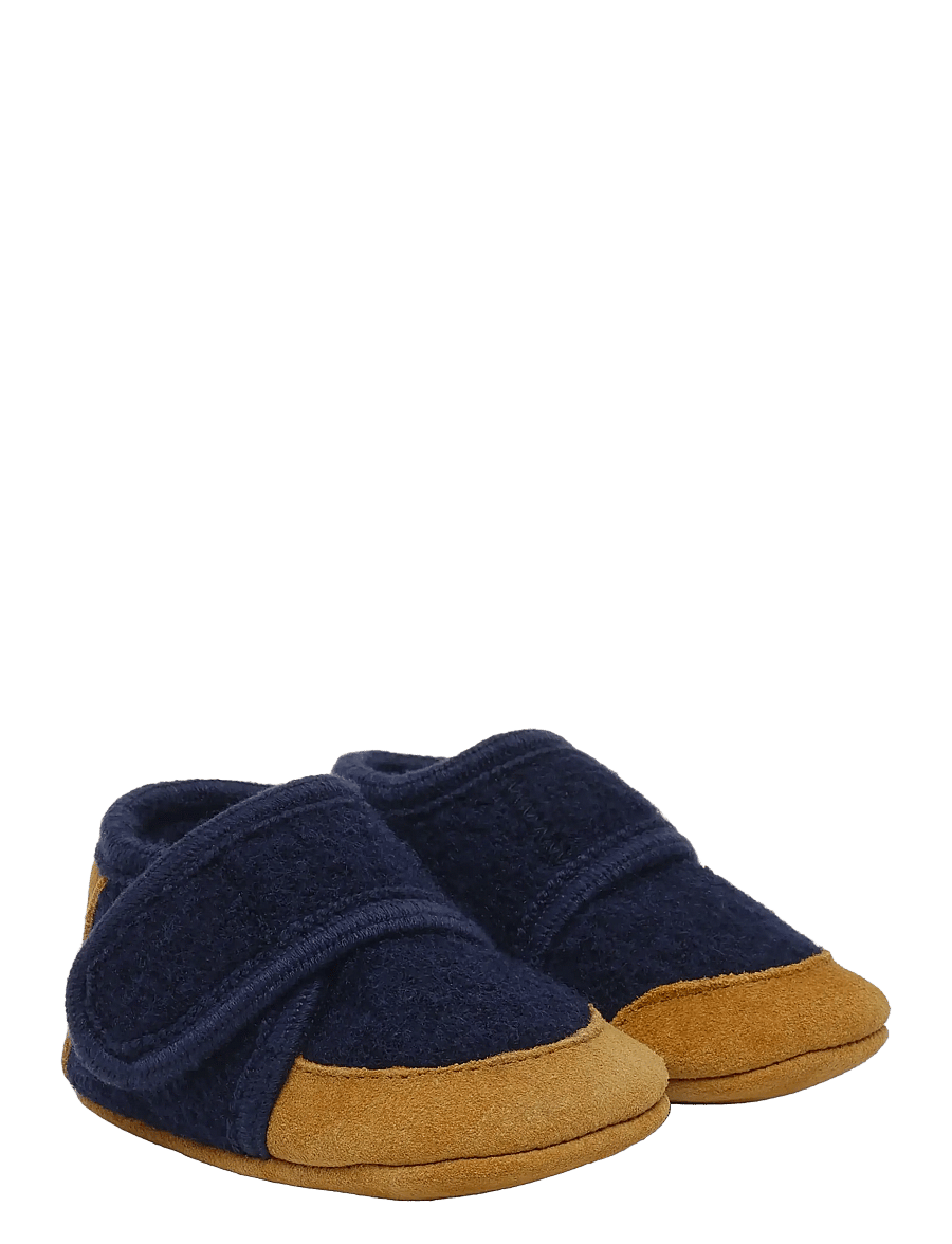 En Fant - Wool Slippers w. suede - hausschuhe - navy - 1