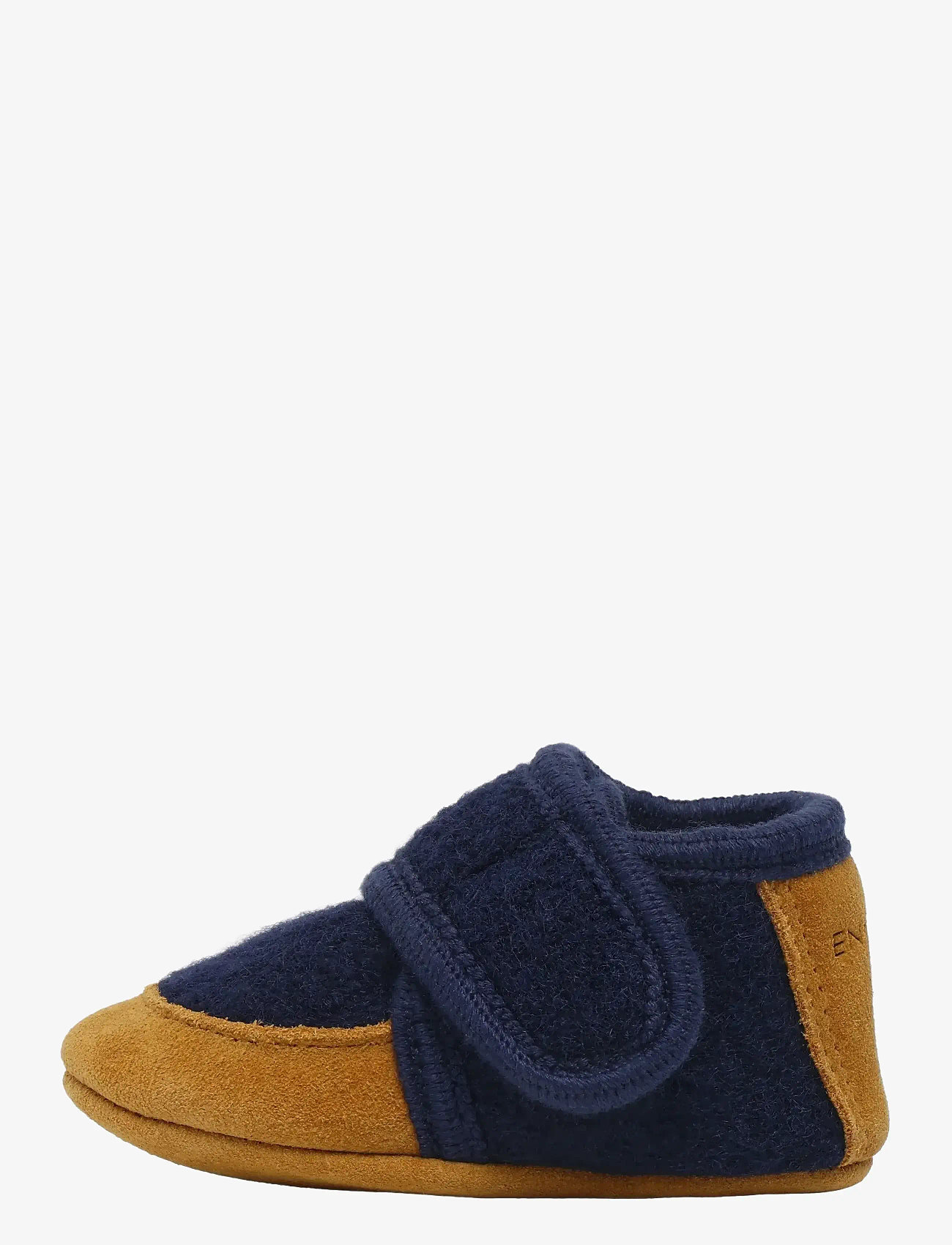 En Fant - Wool Slippers w. suede - hausschuhe - navy - 2