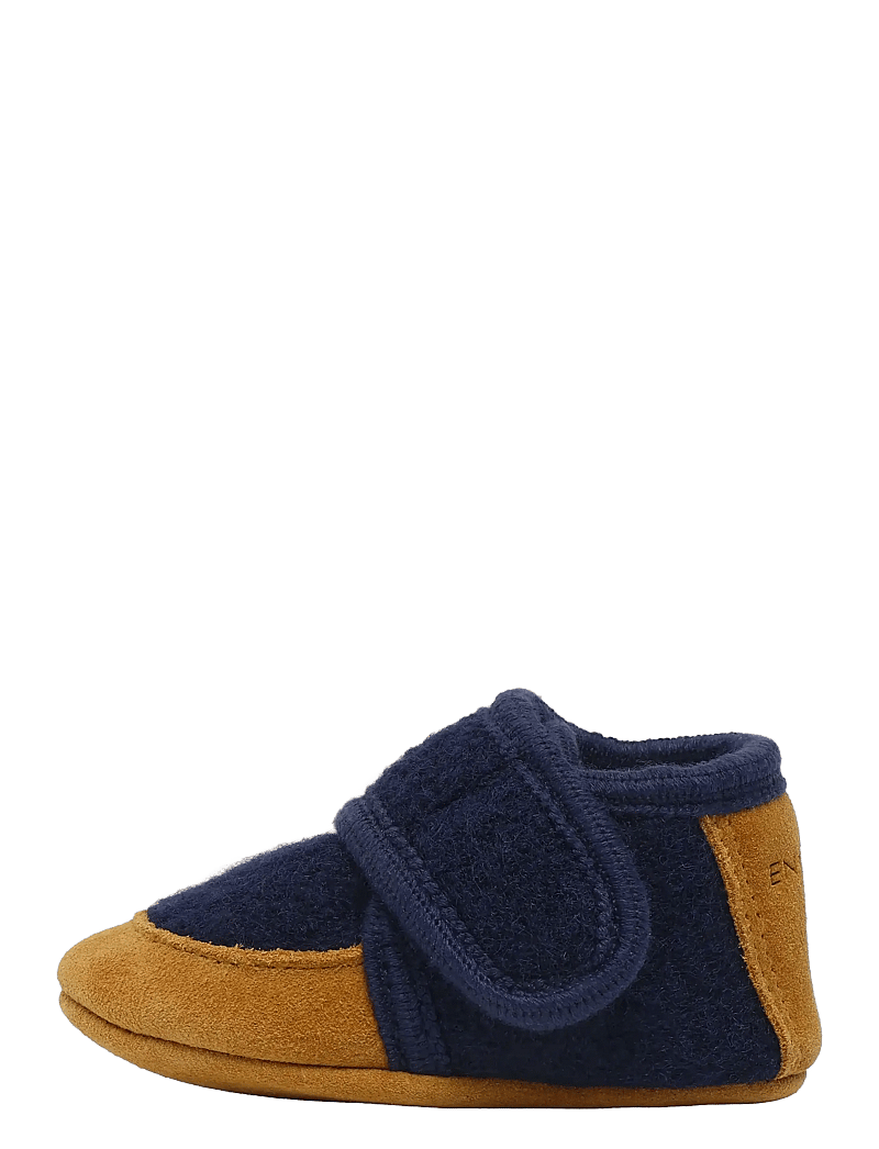 En Fant - Wool Slippers w. suede - hausschuhe - navy - 2