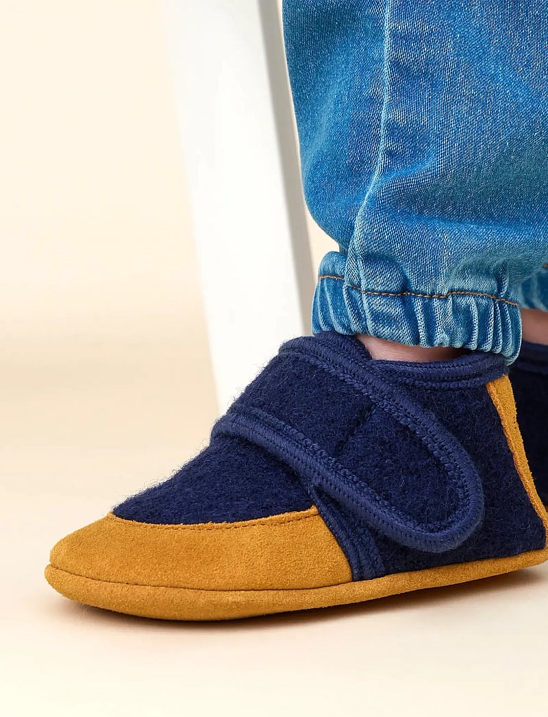 En Fant - Wool Slippers w. suede - hausschuhe - navy - 0