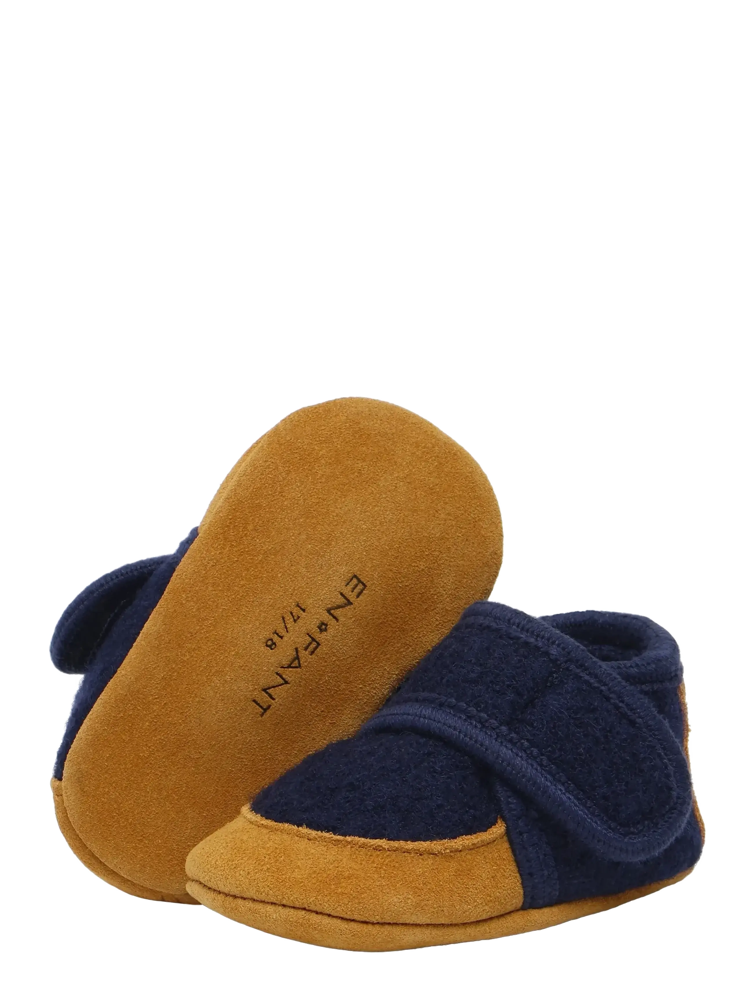 En Fant - Wool Slippers w. suede - slippers - navy - 3