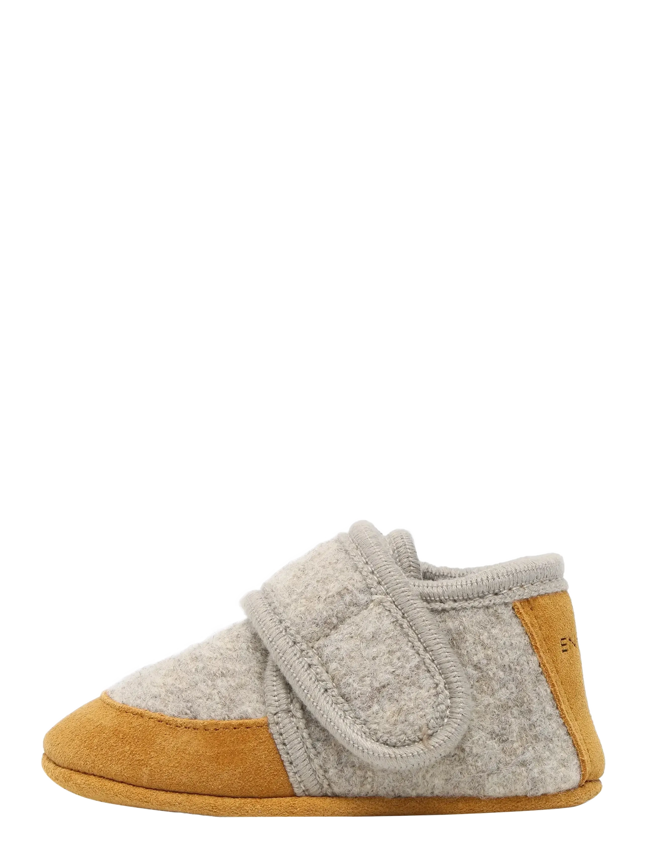 En Fant - Wool Slippers w. suede - hausschuhe - sand melange - 1