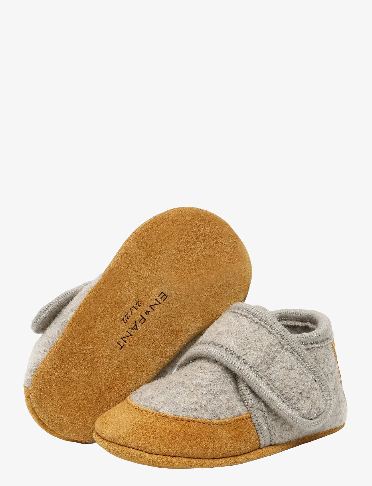 En Fant - Wool Slippers w. suede - inneskor - sand melange - 2