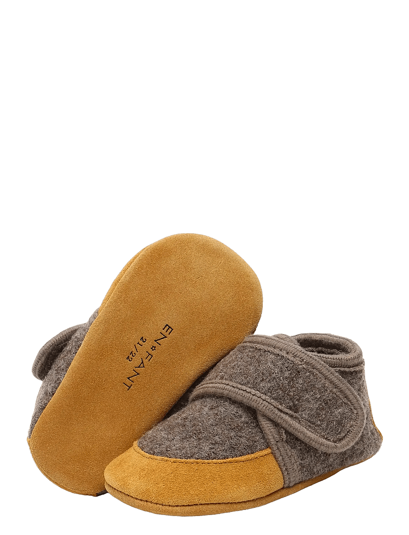 En Fant - Wool Slippers w. suede - hausschuhe - walnut - 2