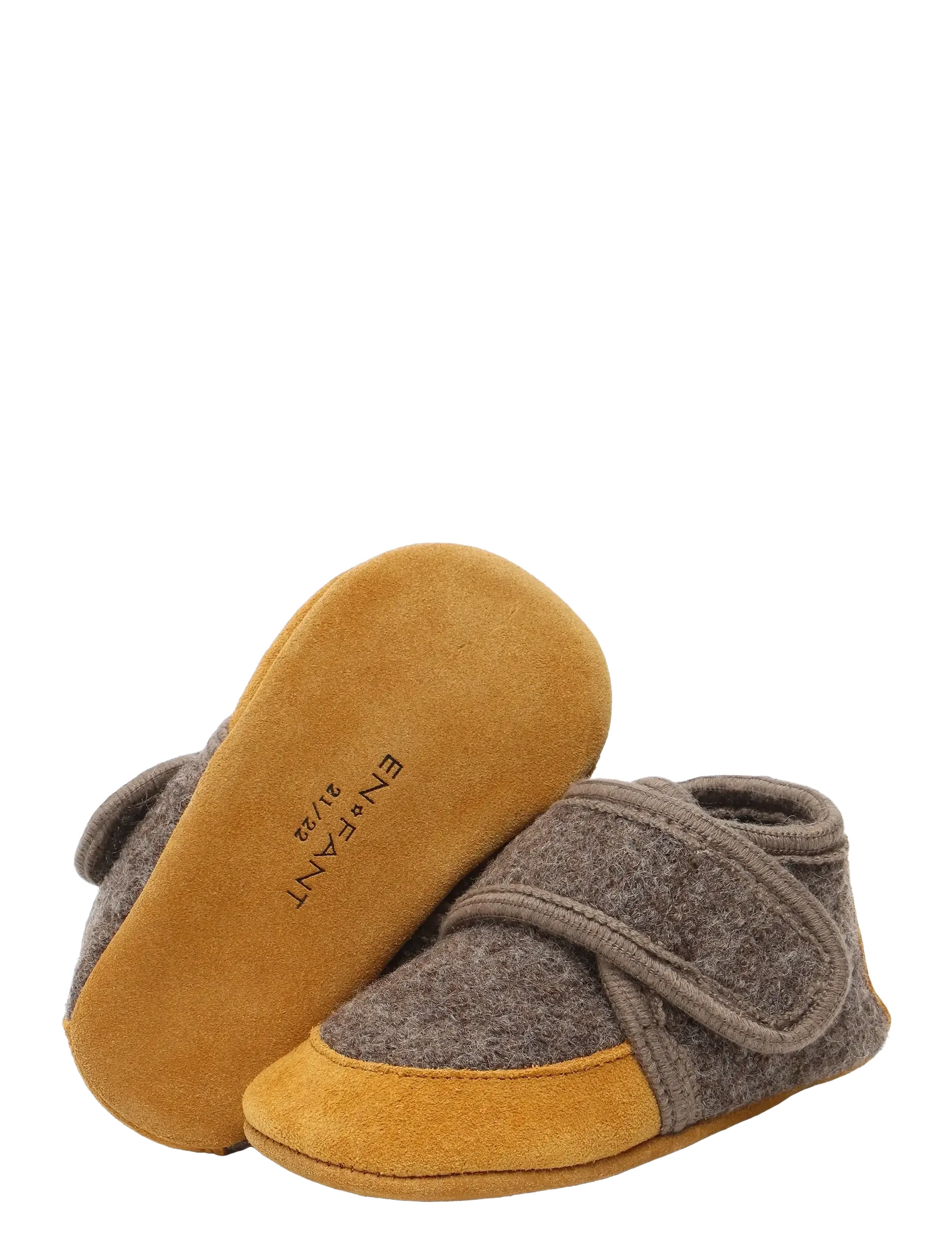 En Fant - Wool Slippers w. suede - hausschuhe - walnut - 2