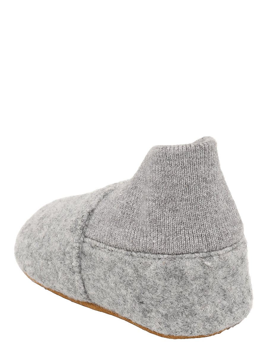 En Fant - Wool Slippers w. Rib - inneskor - grey melange - 1