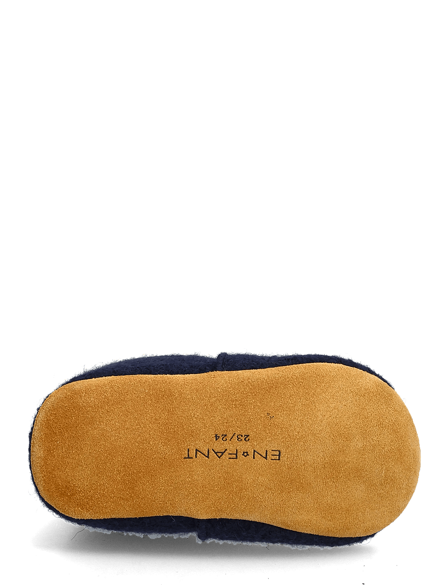 En Fant - Wool Slippers w. Rib - sussid - navy - 4