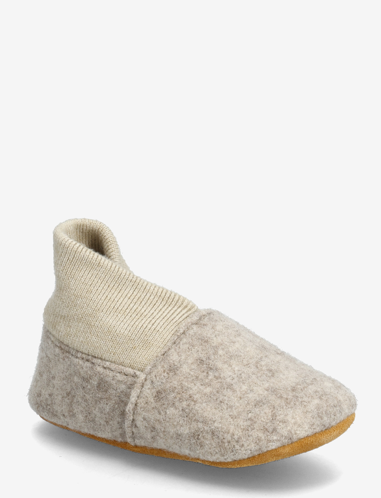 En Fant - Wool Slippers w. Rib - hausschuhe - sand melange - 0