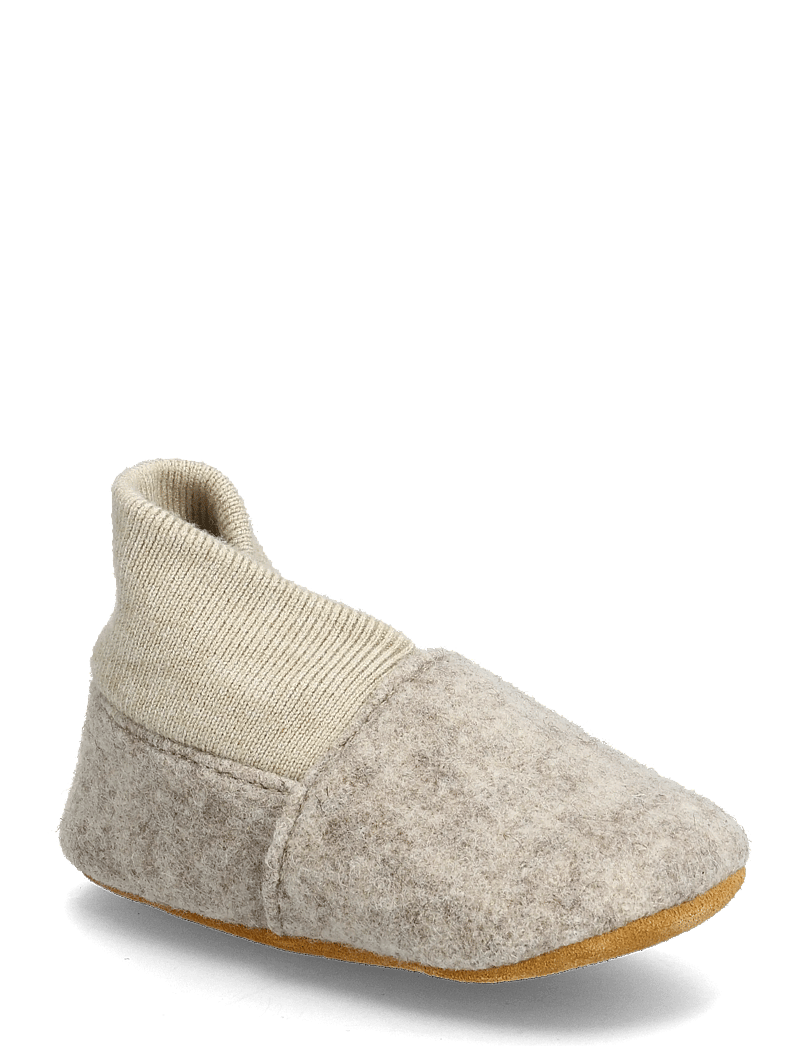 En Fant - Wool Slippers w. Rib - hausschuhe - sand melange - 0