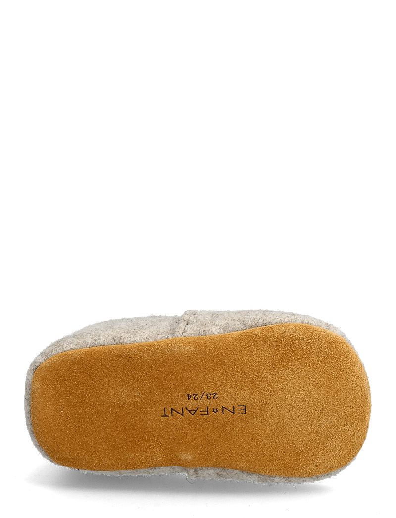En Fant - Wool Slippers w. Rib - hausschuhe - sand melange - 4