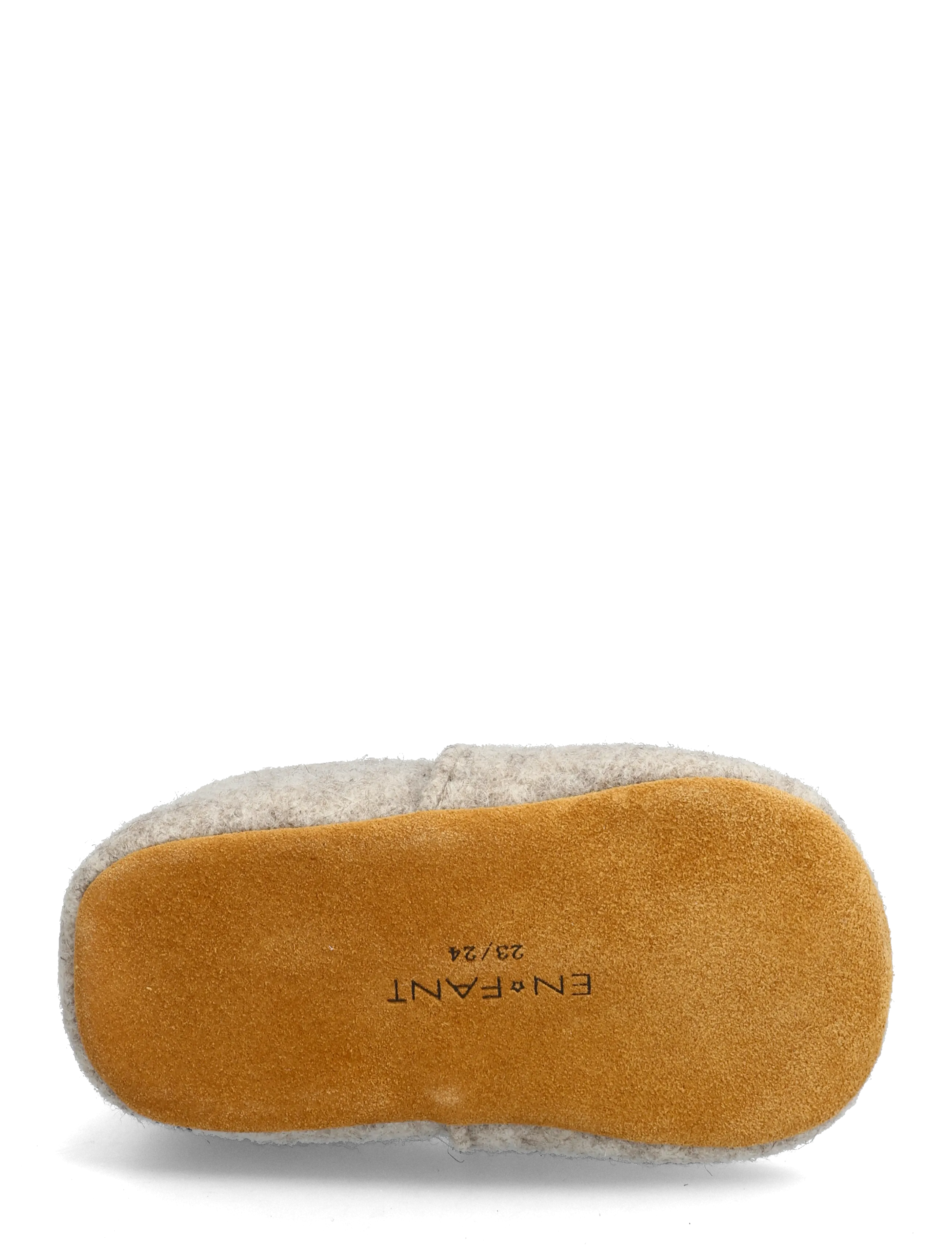 En Fant - Wool Slippers w. Rib - tossut - sand melange - 4