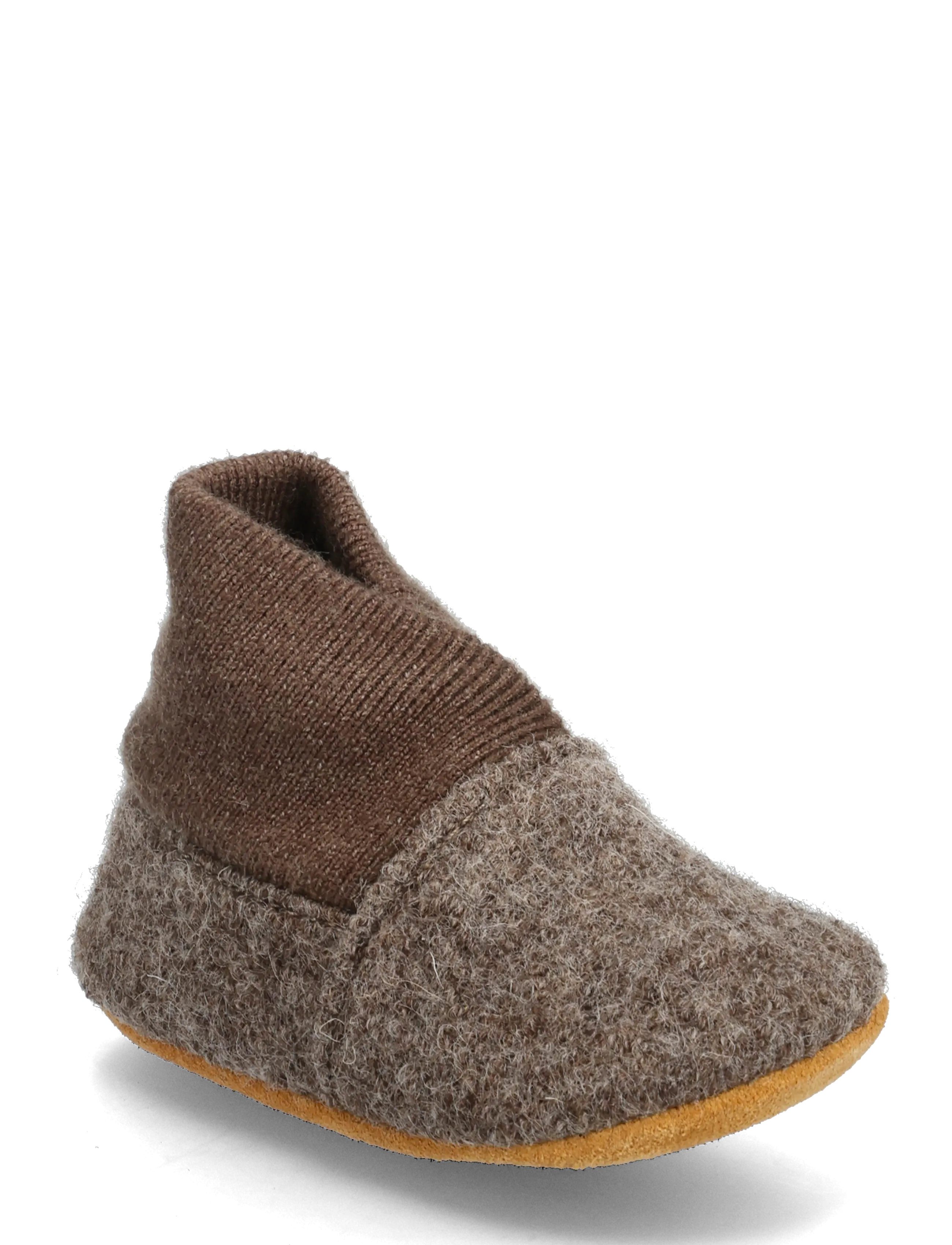 En Fant Wool Slippers w. Rib - Baby 16-22 - WALNUT / brown