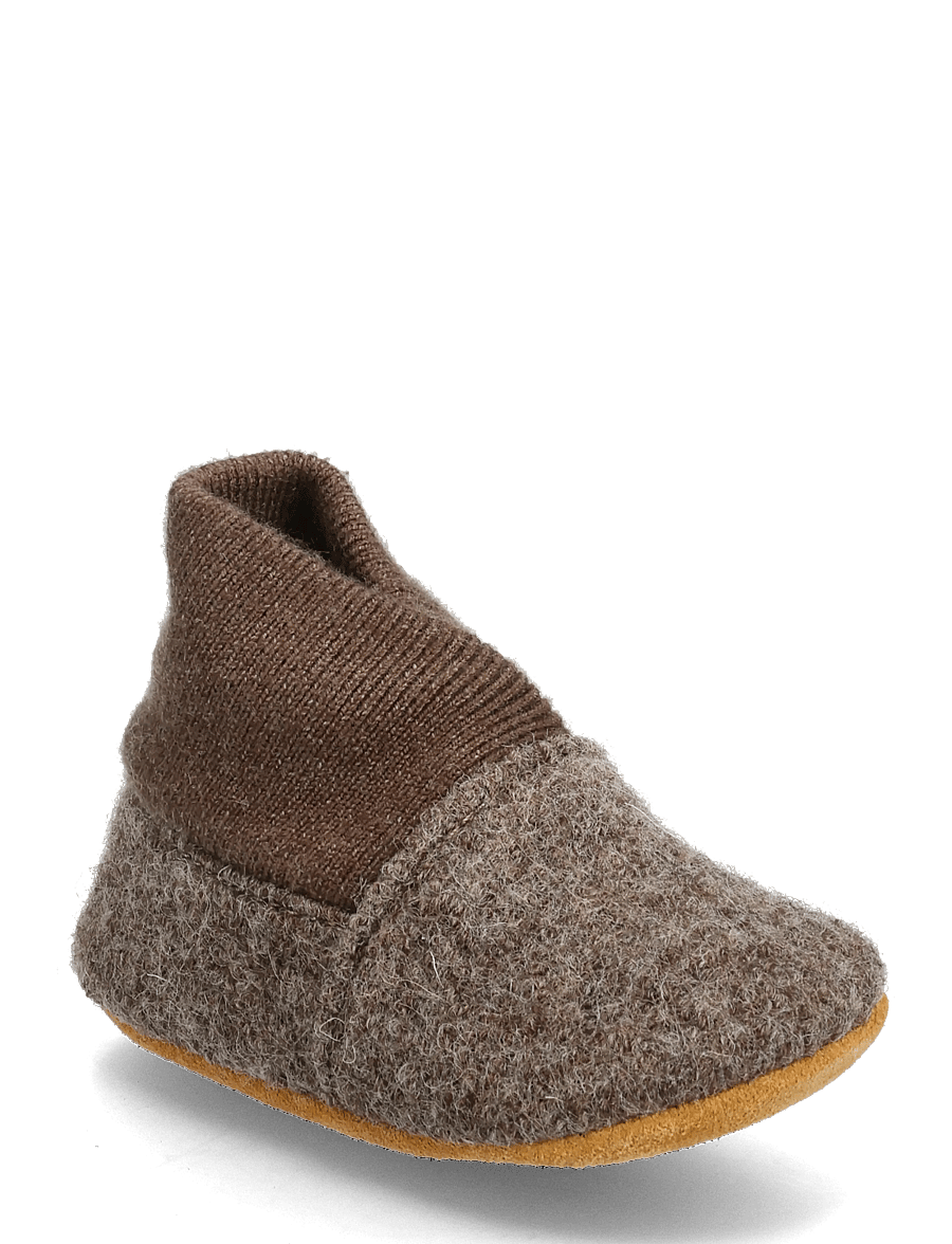 En Fant - Wool Slippers w. Rib - hausschuhe - walnut - 1