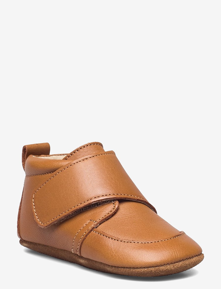 En Fant - Baby Leather slippers - hausschuhe - leather brown - 0