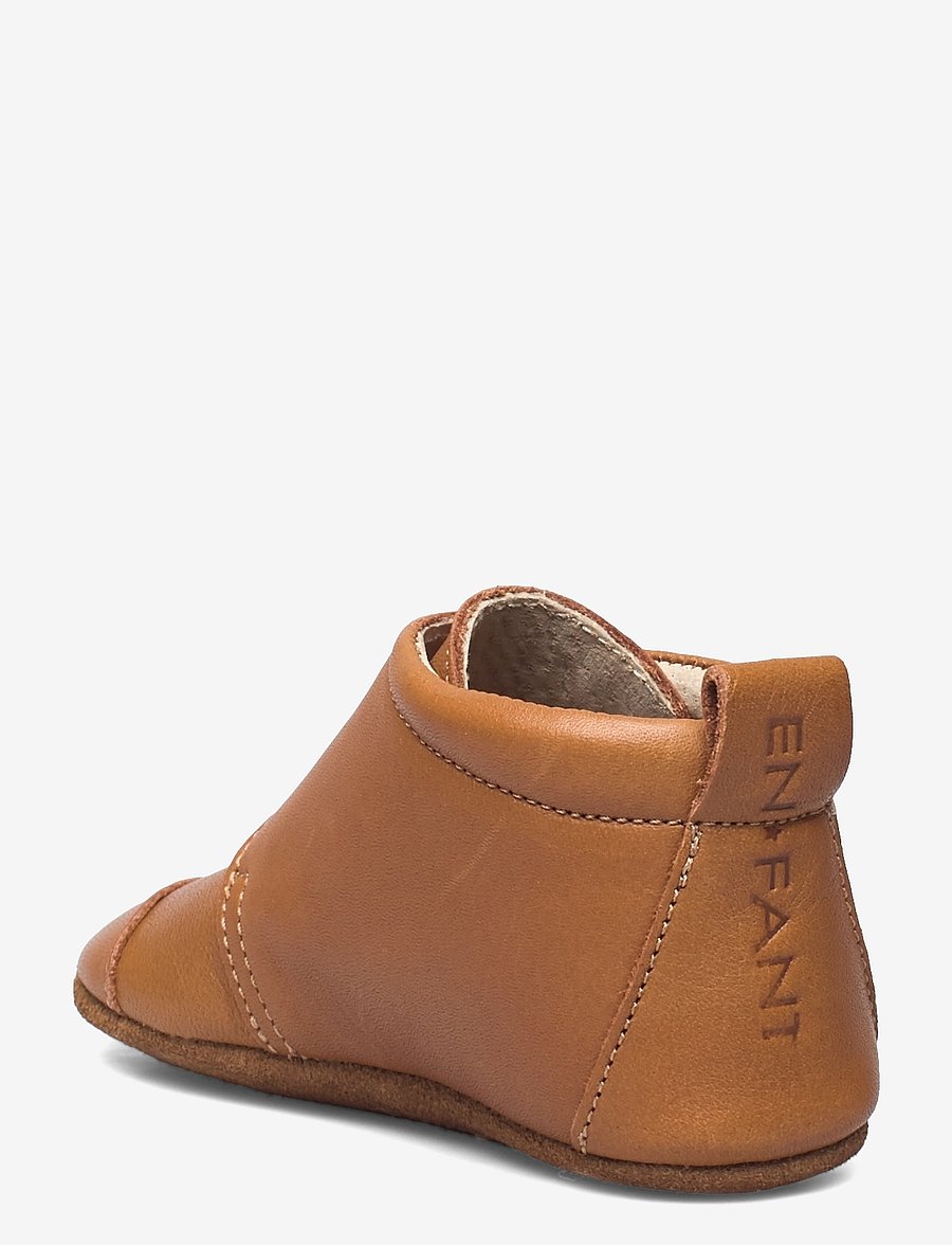 En Fant - Baby Leather slippers - hausschuhe - leather brown - 2
