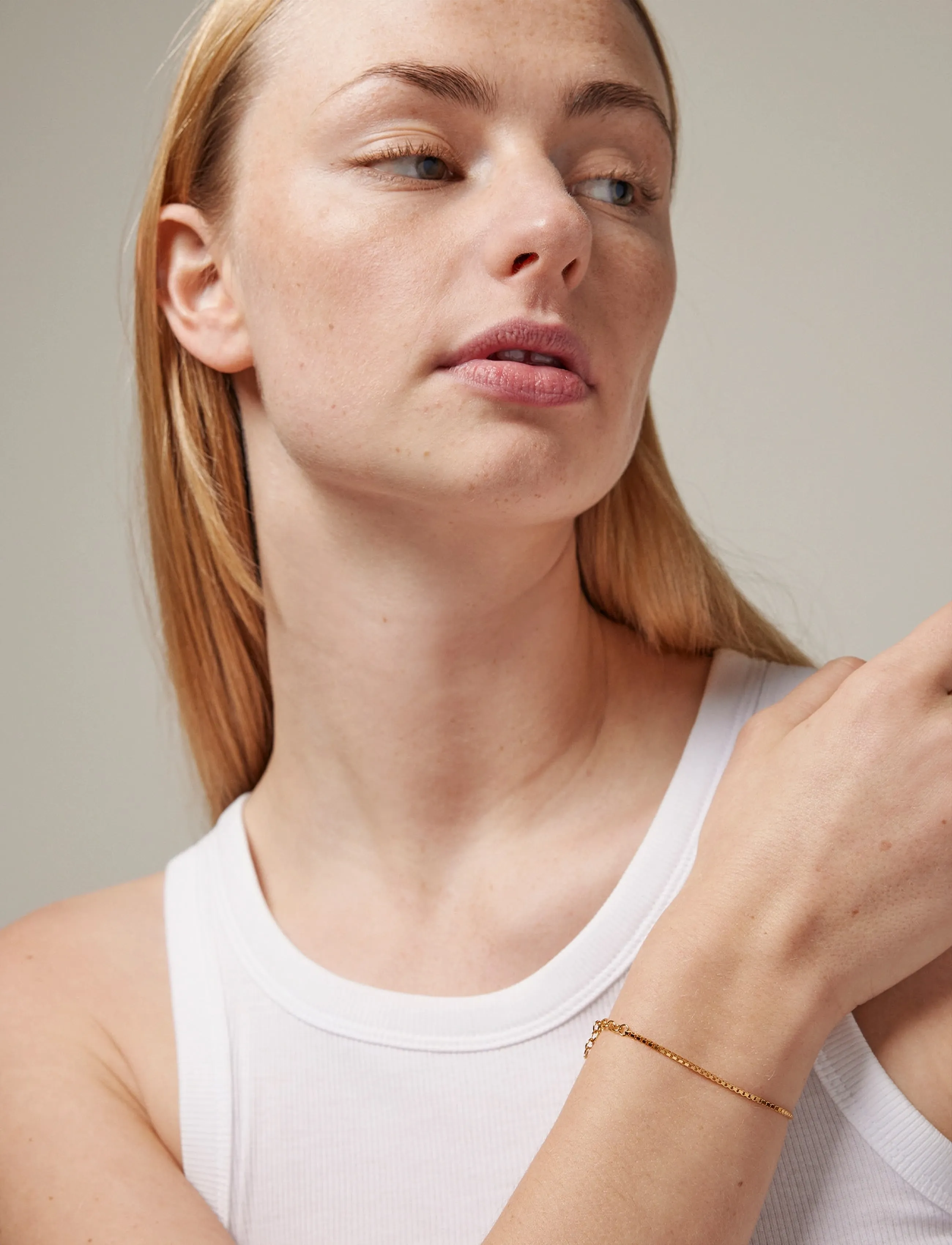 Enamel Copenhagen Bracelet, Box Chain 1,45 mm - Bracelets - 925S/GP / gold