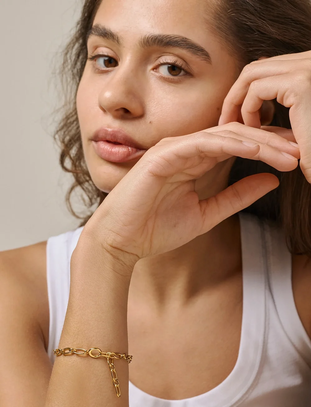 Enamel Copenhagen - Bracelet, Chunky Charm - chain bracelets - 925s/gp - 0