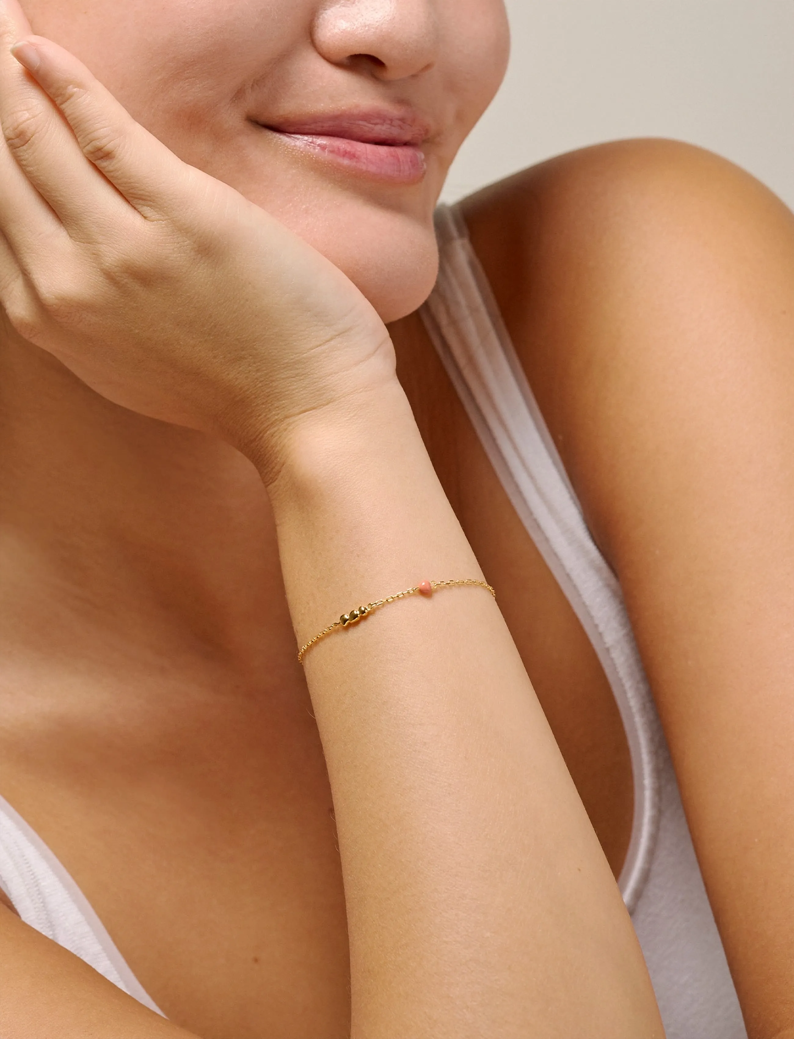 Enamel Copenhagen Bracelet, Nara - Aksessuaarid - LIGHT CORAL / gold