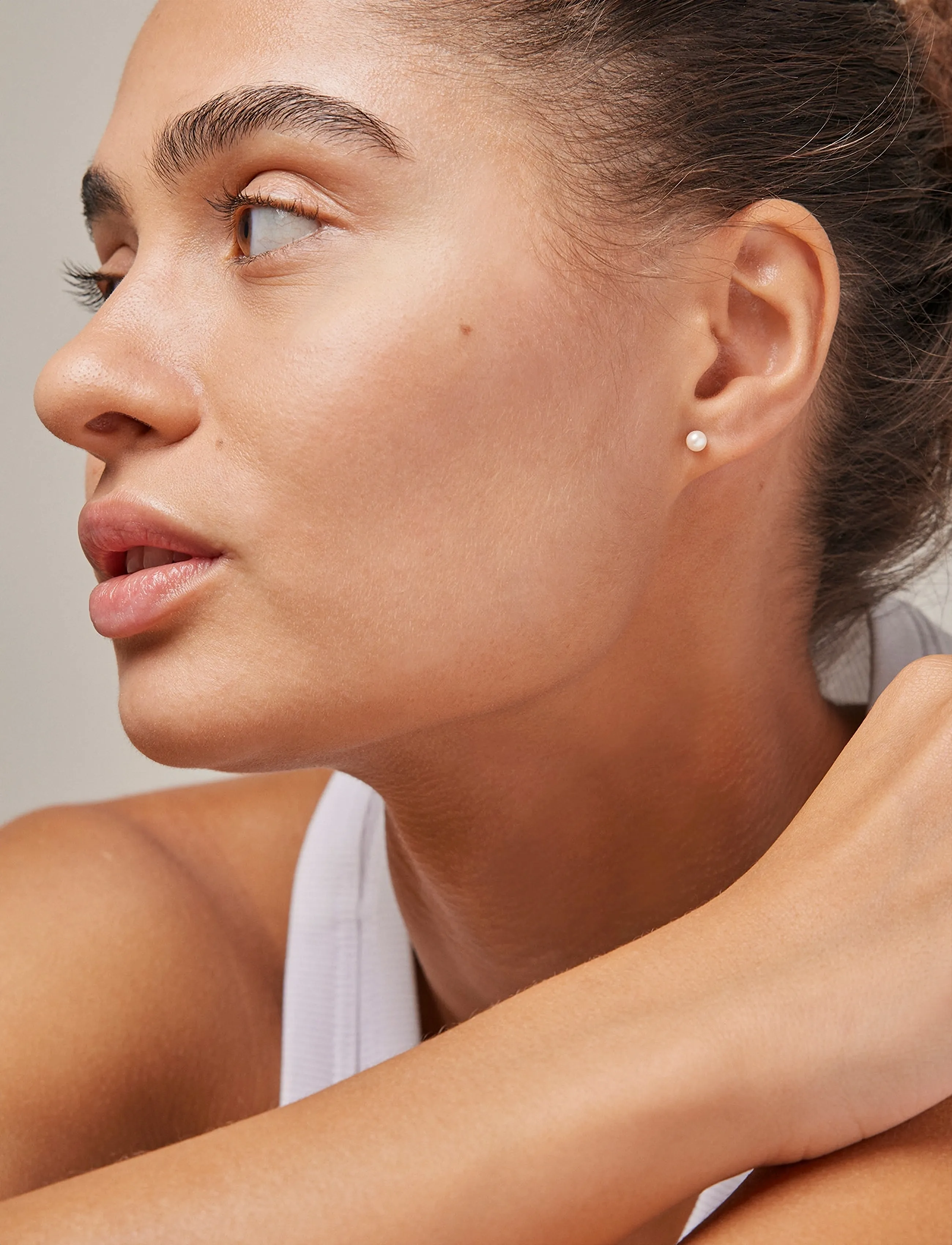 Enamel Copenhagen Stud, Coco - Earrings - 925S/GP / gold