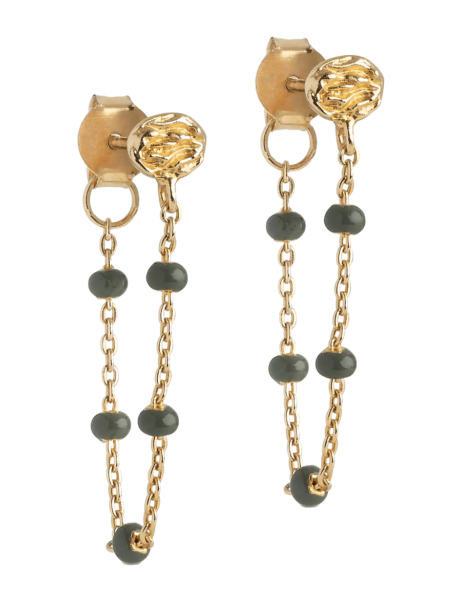Enamel Copenhagen - Earring, Lola - pendant earrings - khaki - 1
