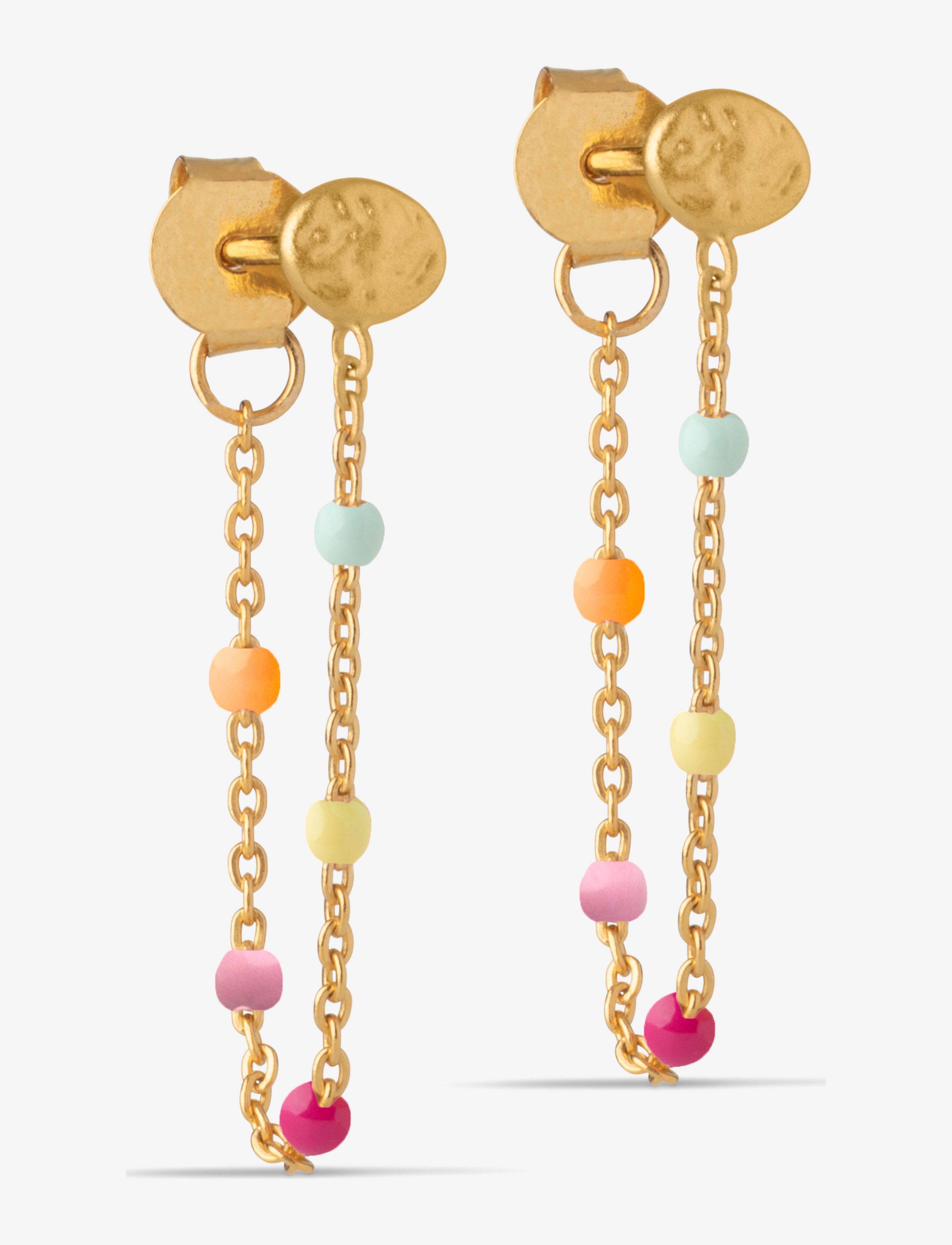 Enamel Copenhagen Earring Lola - Accessoires - RAINBOW / gold