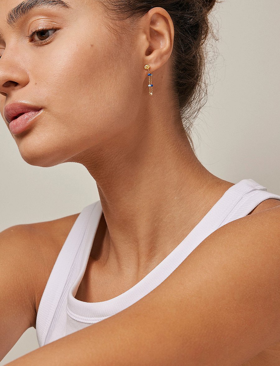 Enamel Copenhagen - Earring, Lola - hängande örhängen - marine - 2