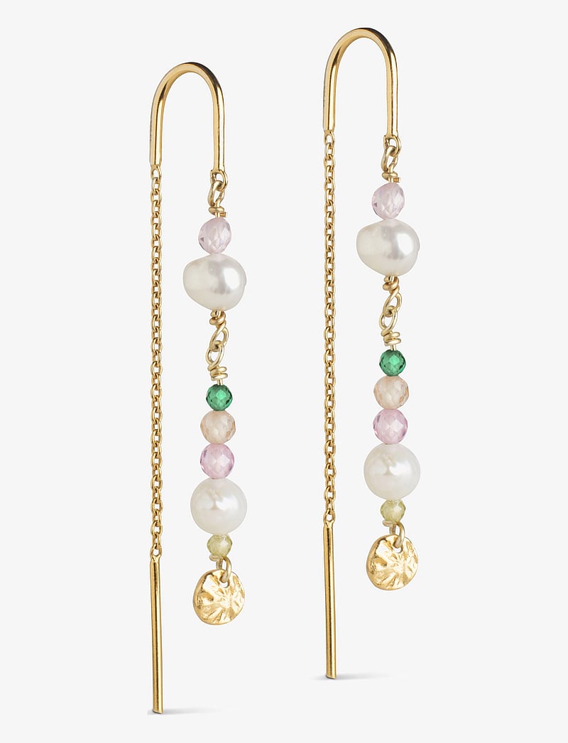 Enamel Copenhagen - Earring, Sofia - parel oorbellen - light pink, kaki green, peach and pearl - 1