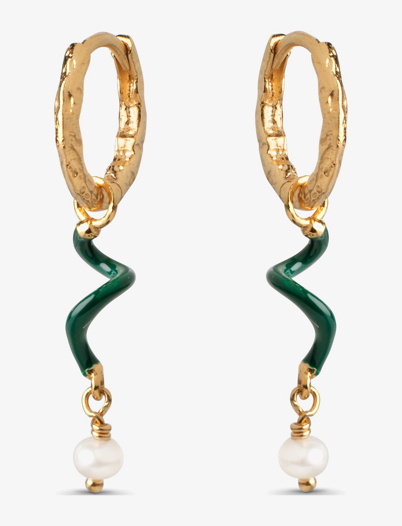 Enamel Copenhagen - Twist Hoops - 42 petrol green - 1