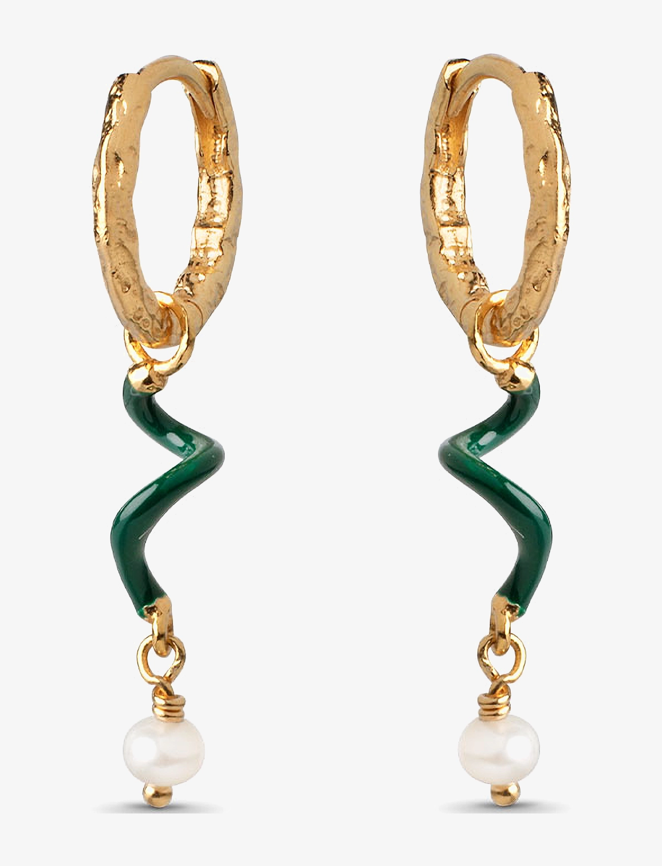 Enamel Copenhagen - Twist Hoops - 42 petrol green - 2