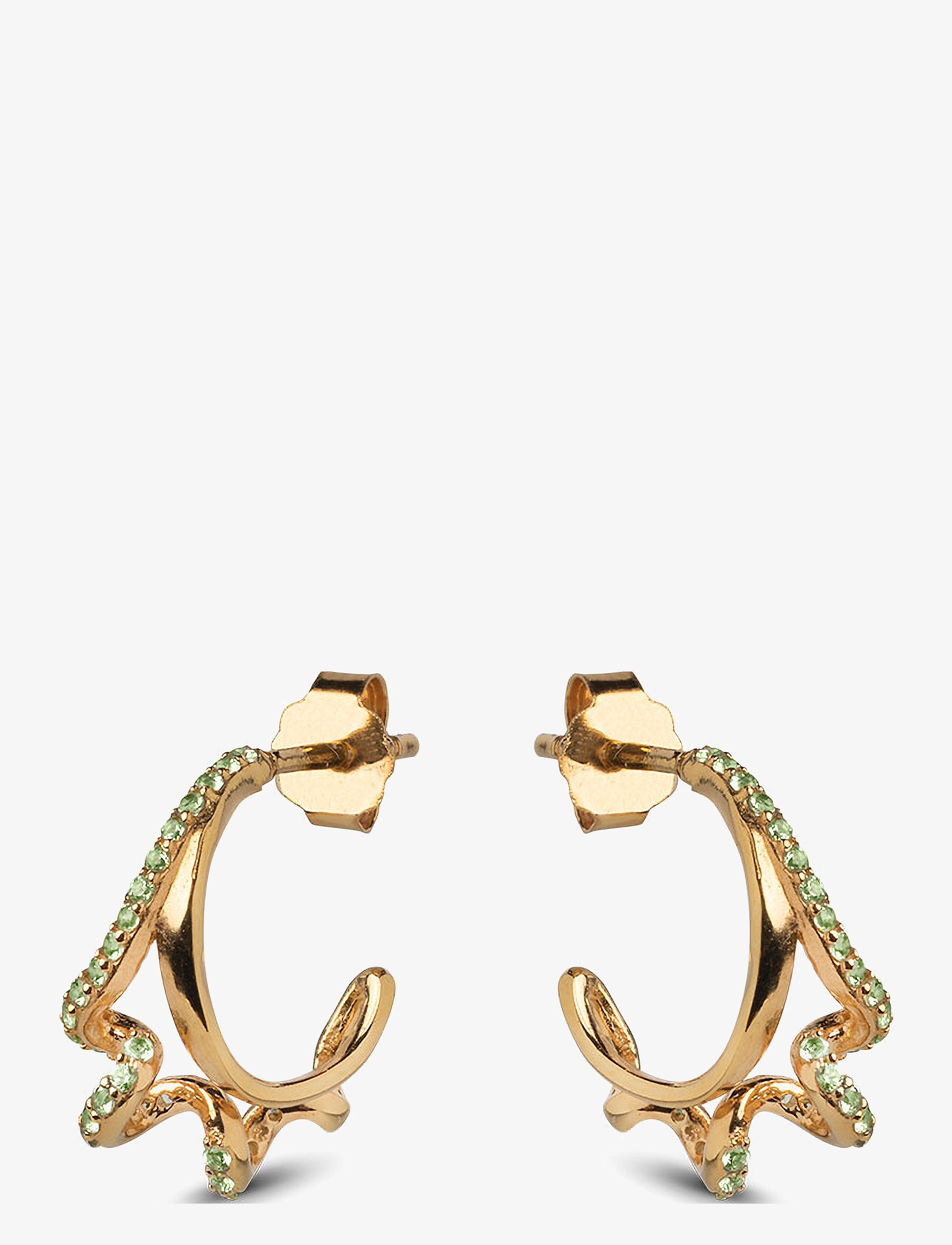 Elegant Twirl Hoops - LIGHT GREEN