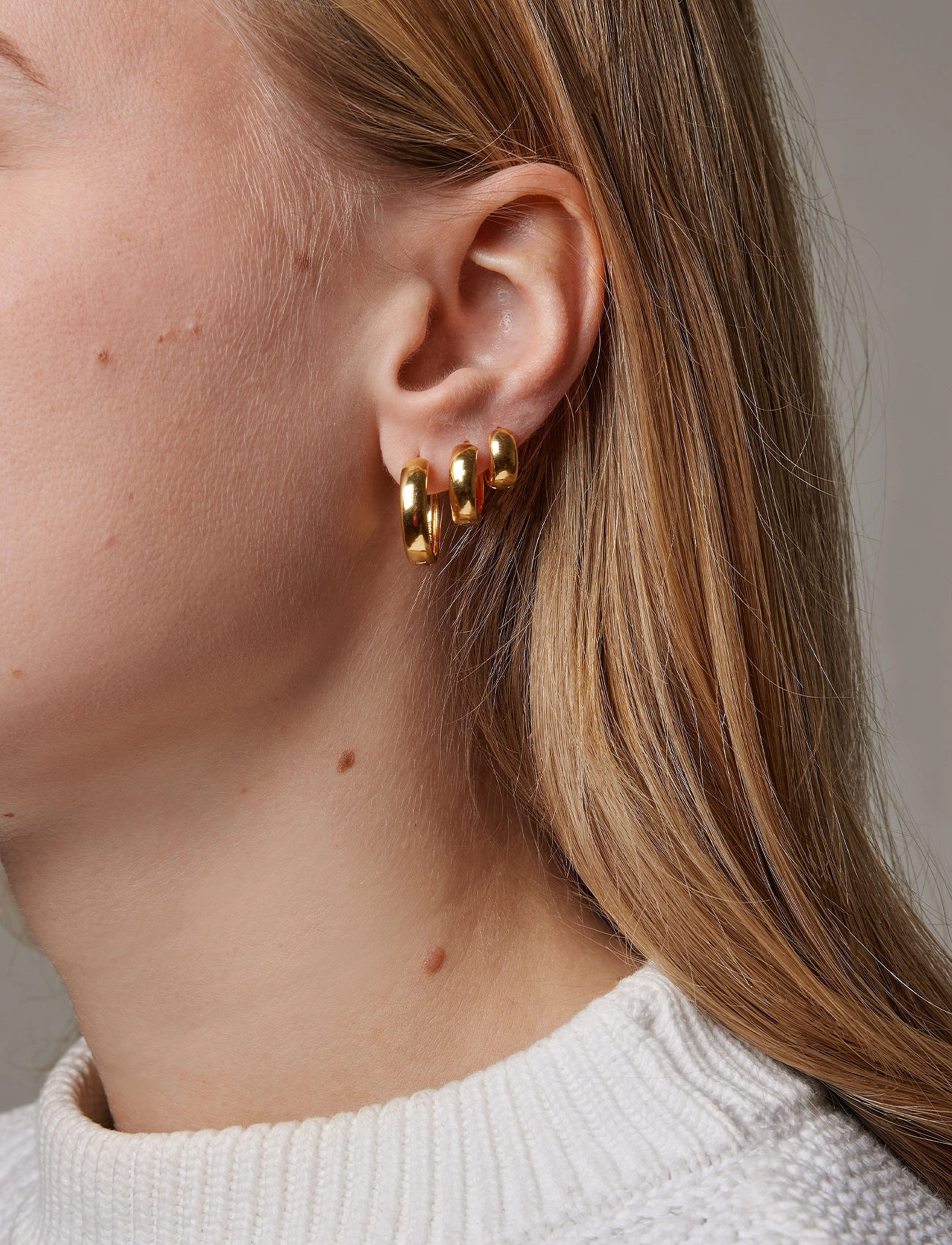 Enamel Copenhagen Classic Wide Hoops 20 Mm, mm, Earrings, Gold - Hoops, Frauen