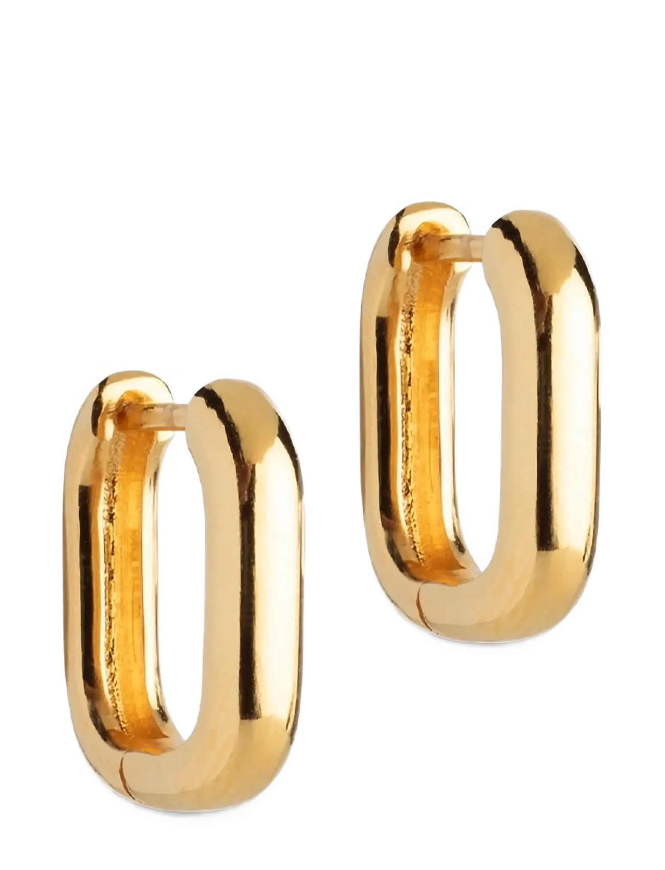 Enamel Copenhagen Hoops, Square 15 mm - Hoops - 925S/GP / gold