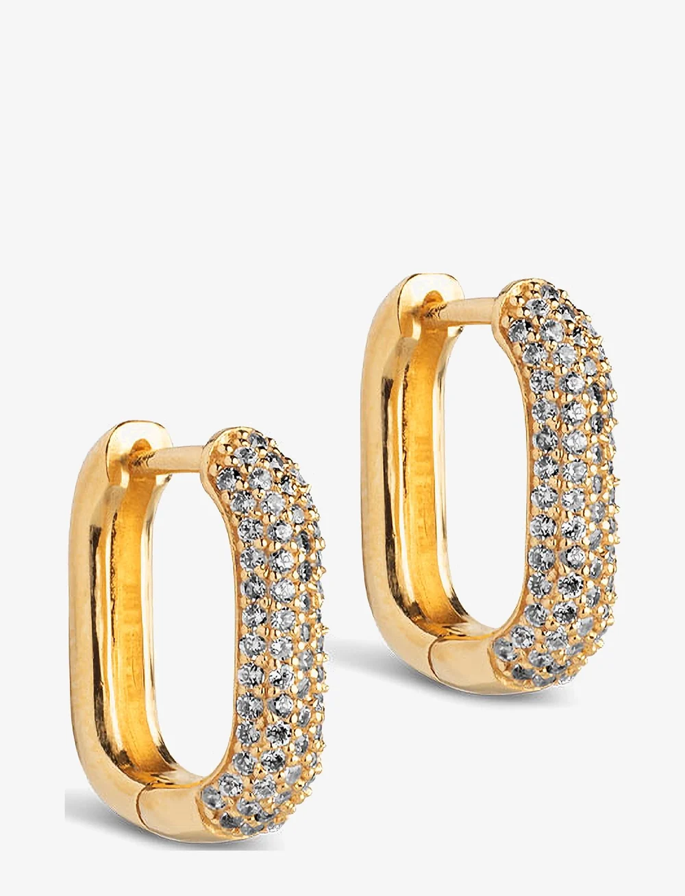 Enamel Copenhagen - Sparkling Square Hoops 15 mm - hoops kõrvarõngad - clear cz - 1