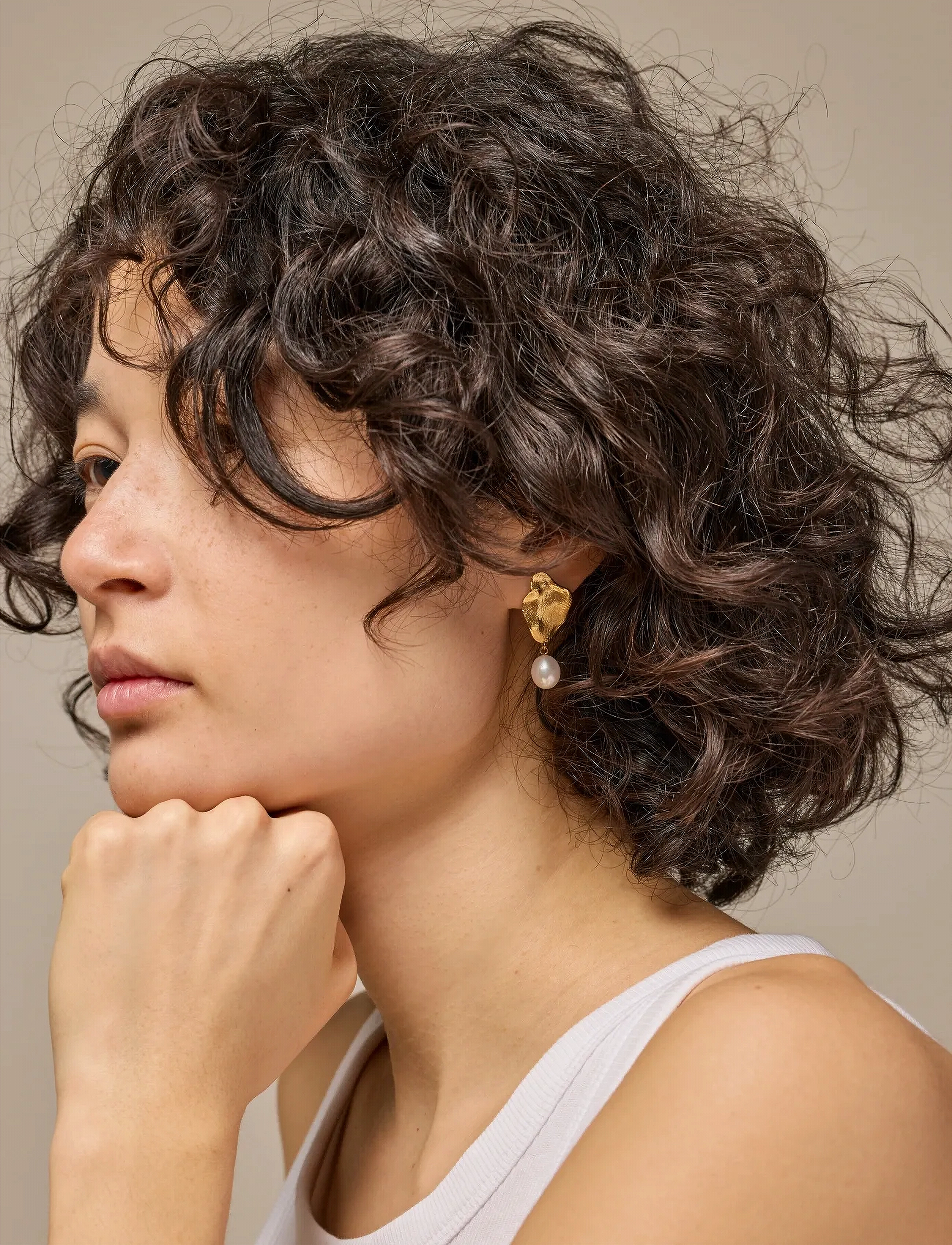 Enamel Copenhagen Earring, Caia Large - Earrings - PEARLS / gold