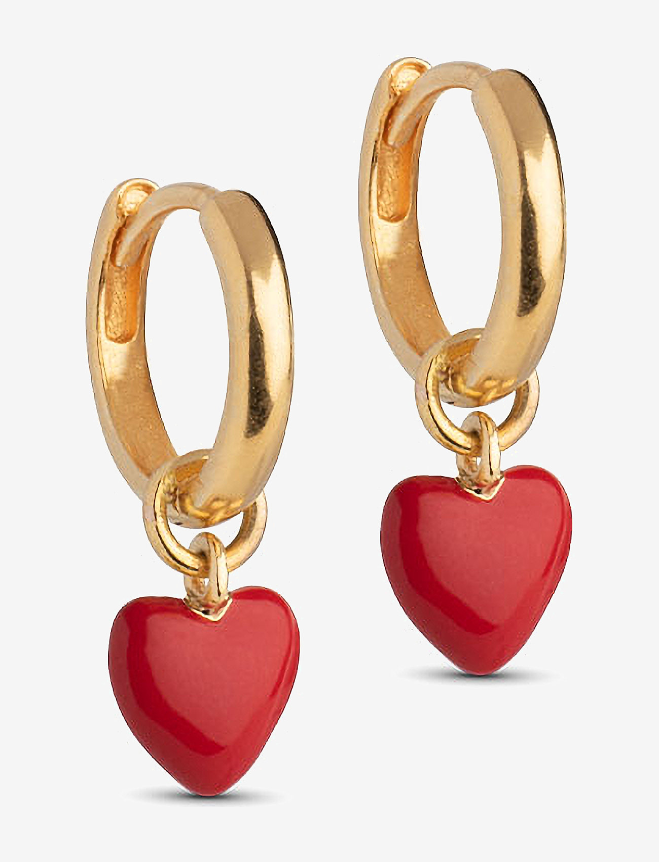 Enamel Copenhagen - Hoops, Amore - pendant earrings - red - 1