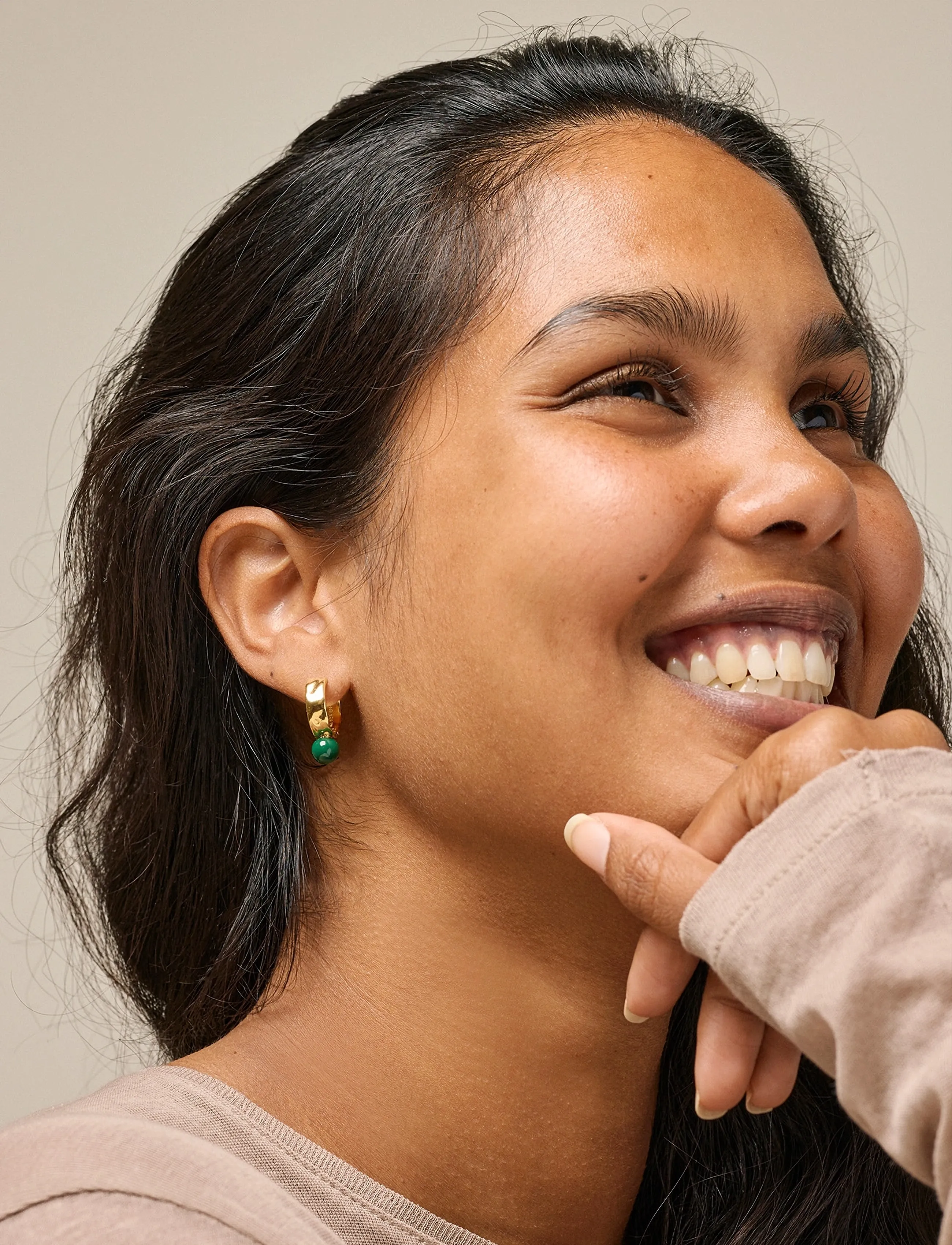 Enamel Copenhagen Hoops, Avaya - Smykker - PETROL GREEN / gold