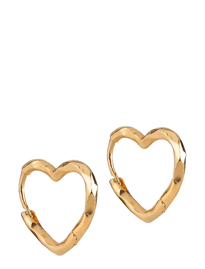 Enamel Copenhagen - Organic Heart Small Hoops - hoops - 925s/gp/m - 1