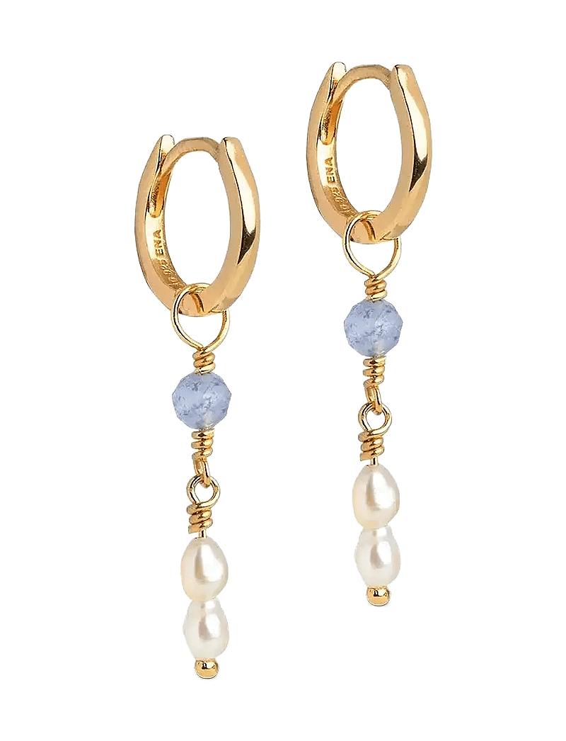 Enamel Copenhagen - Hoops, Liva - rippuvad kõrvarõngad - blue quartz - 1