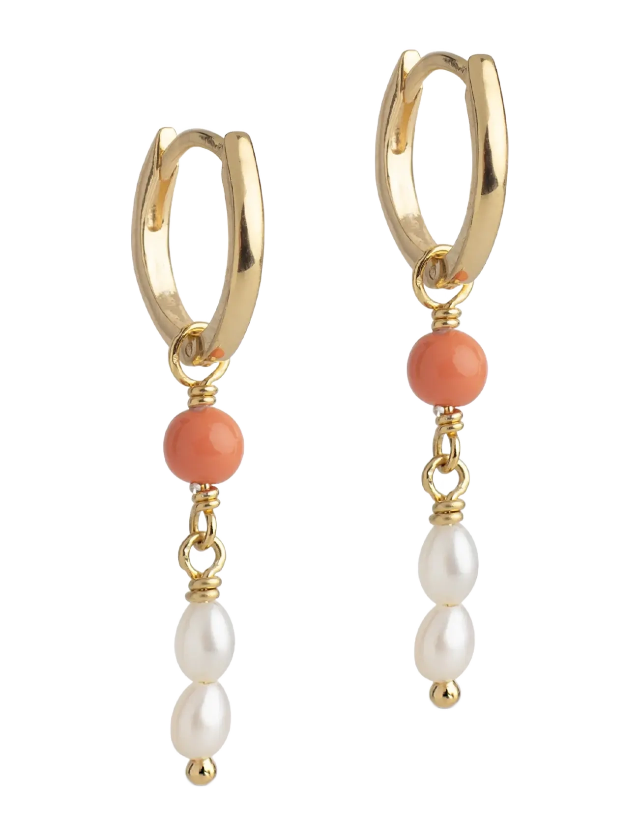 Enamel Copenhagen Hoops, Liva - Øreringe med vedhæng - LIGHT CORAL / coral