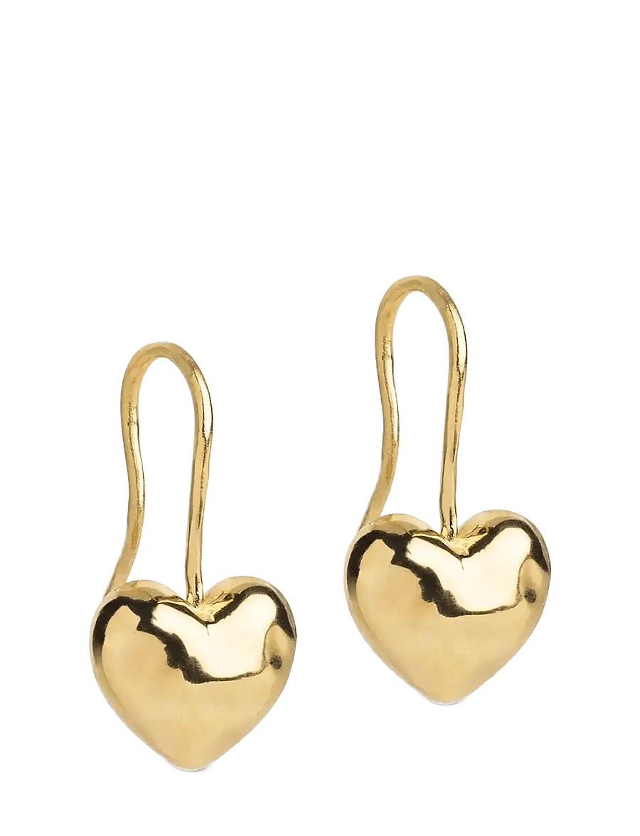 Enamel Copenhagen - Earrings, Poma Drop Heart - Øreringe med vedhæng - 925s/gp - 1