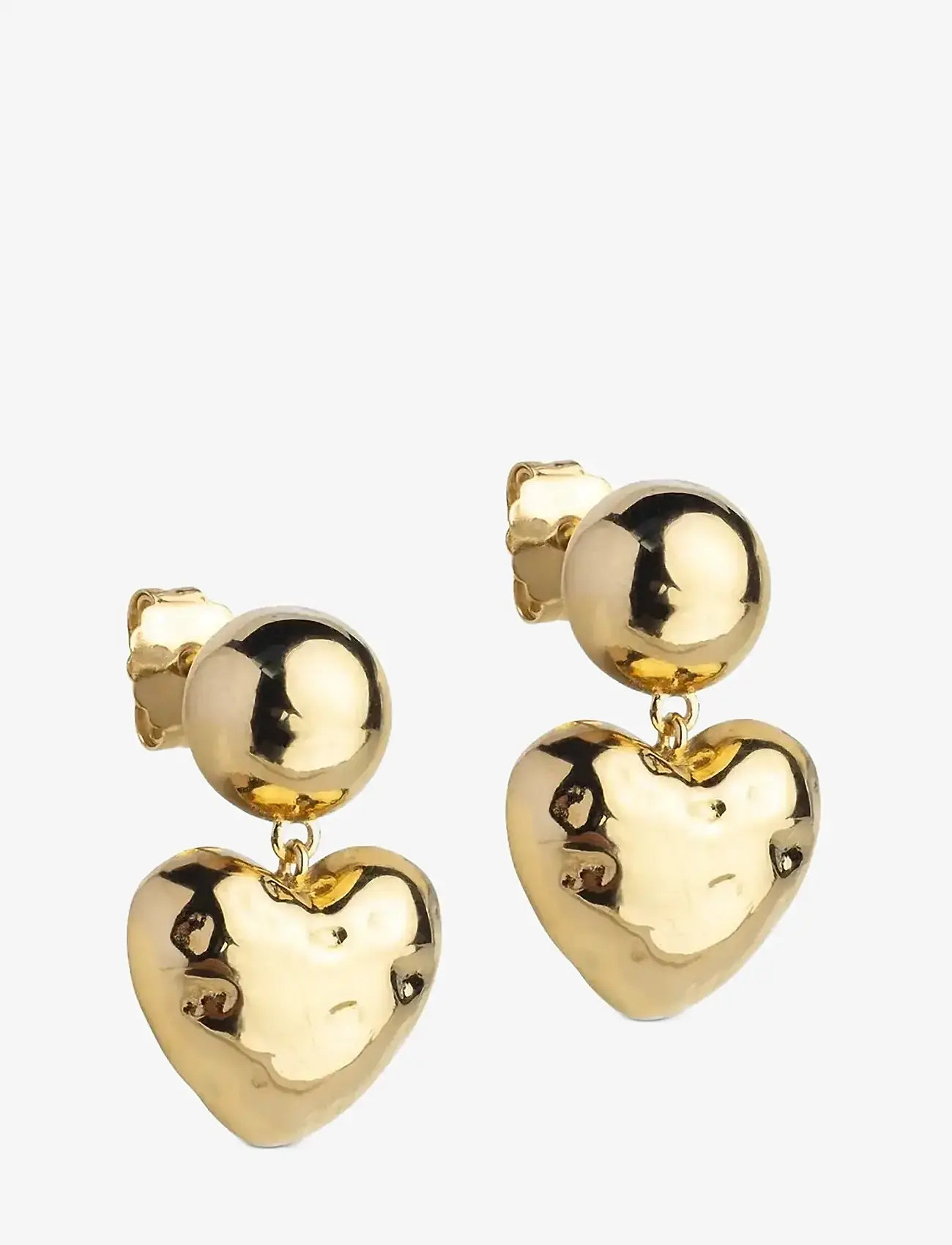 Enamel Copenhagen - Earrings, Poma Heart - rippuvad kõrvarõngad - 925s/gp - 1