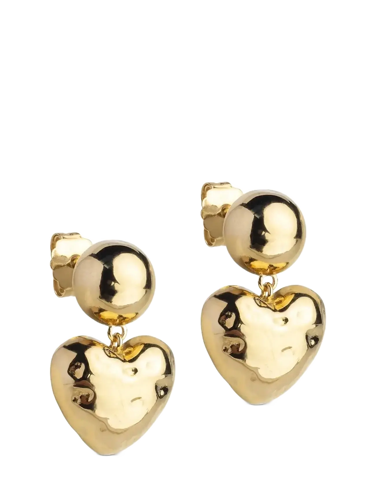 Earrings, Poma Heart - 925S/GP