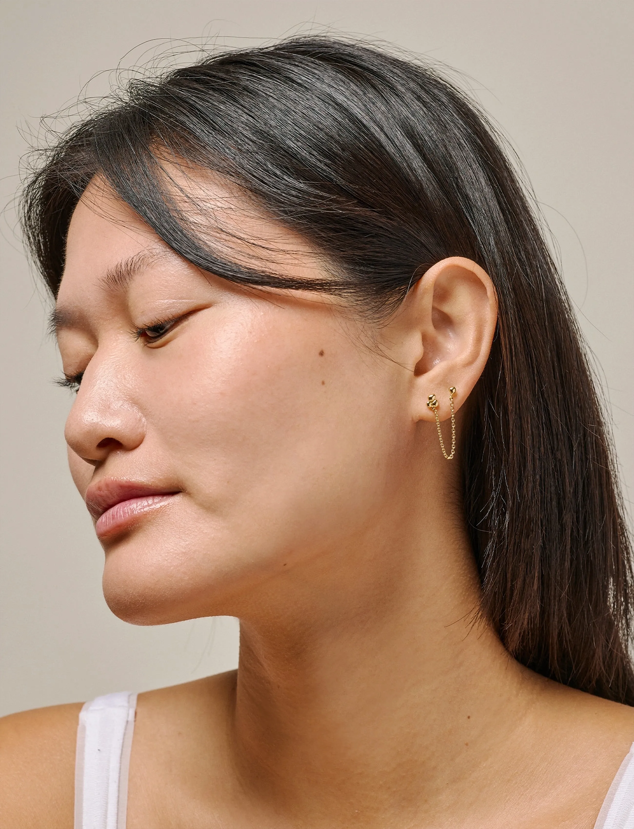 Enamel Copenhagen Earring, Nara Chain One Piece - Aksessuaarid - 925S/GP / gold