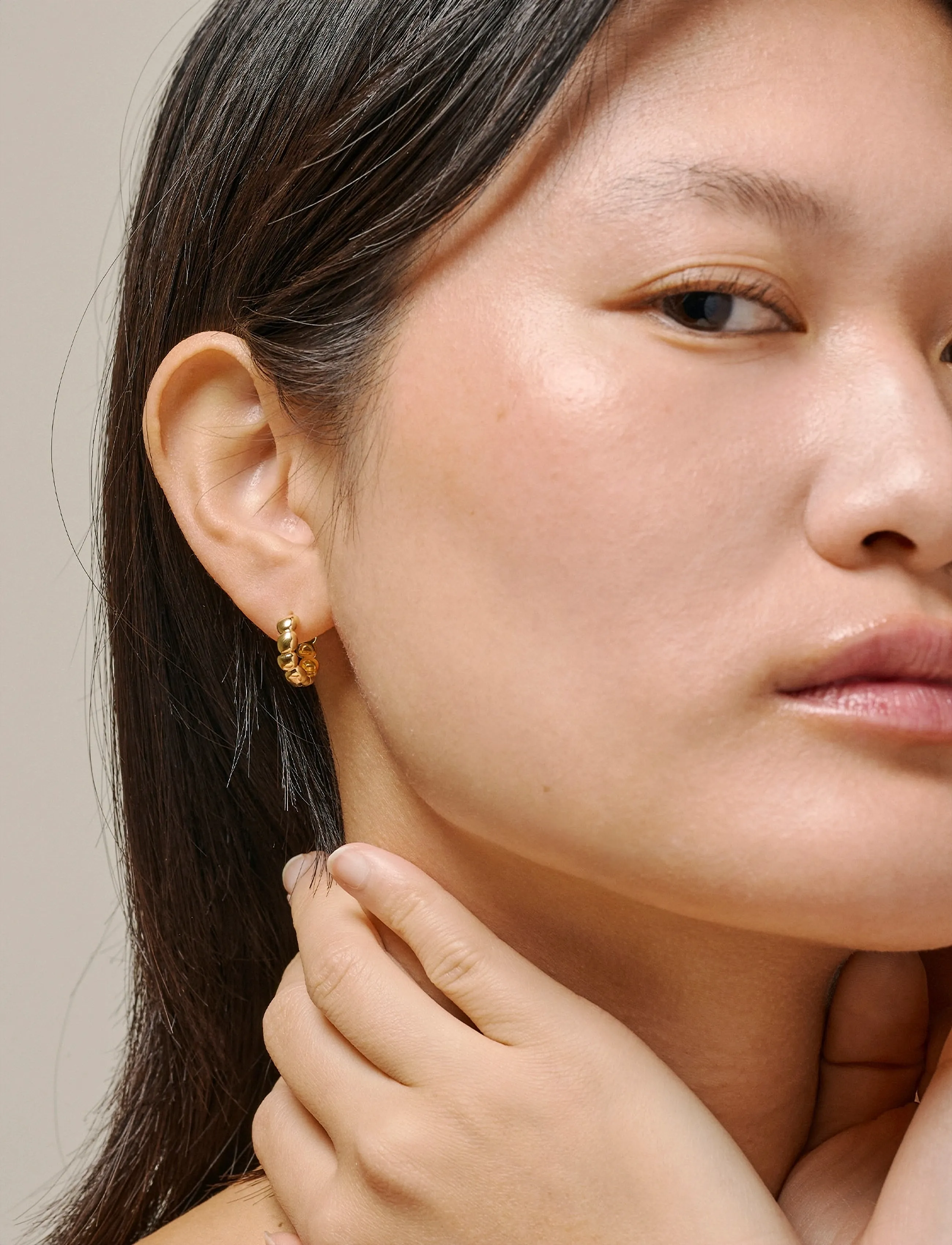 Enamel Copenhagen Hoops, Nara, Kvinder, Perle Hoops, Guld, Str: ONE SIZE
