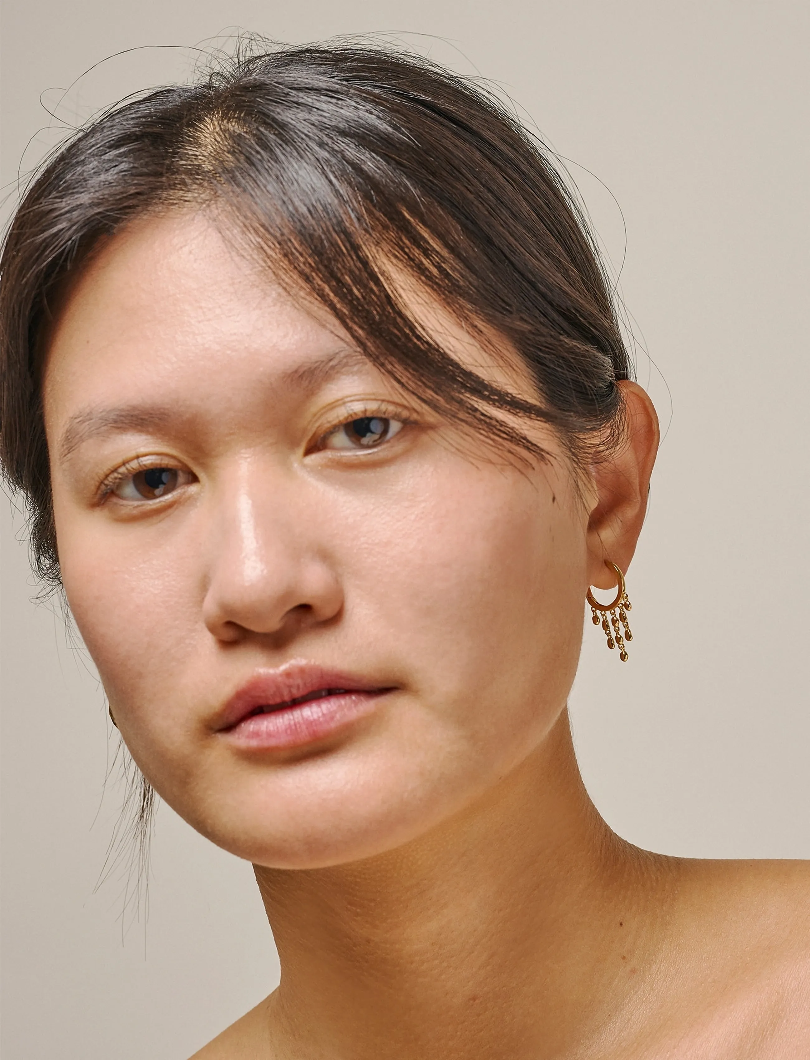 Enamel Copenhagen Hoops, Nara Rain, One Size, Earrings, Gold - Frauen