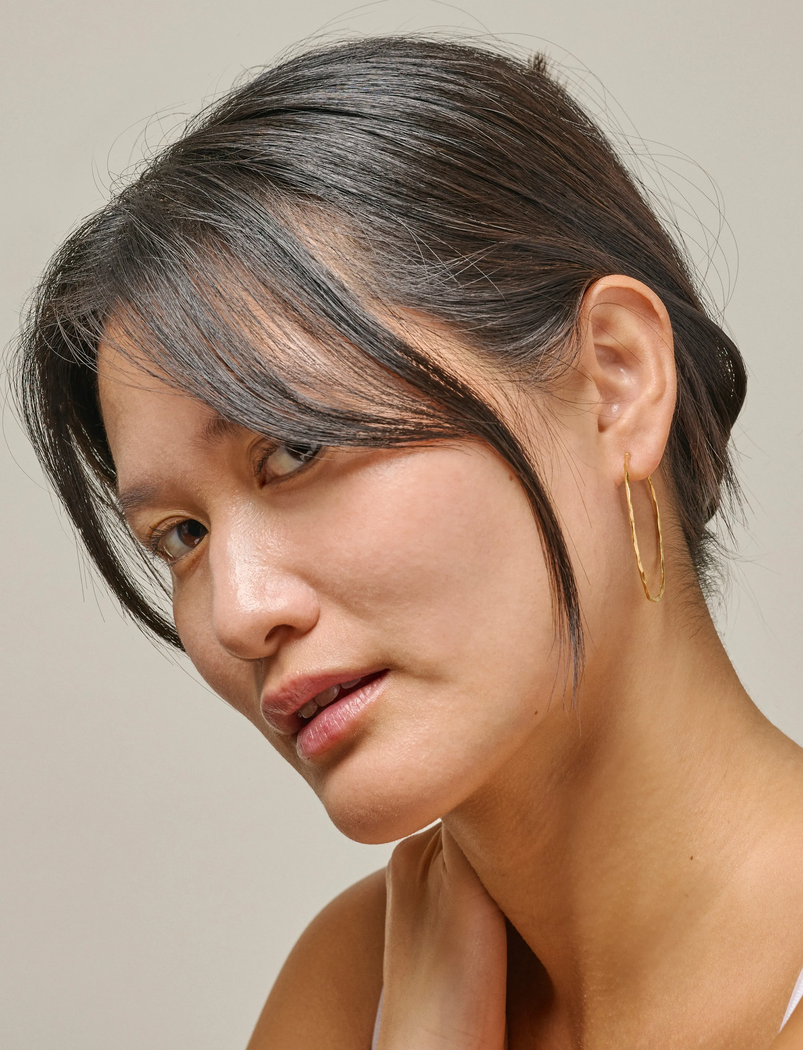 Enamel Copenhagen Hoops, Organic Arena Large, 45 MM, Earrings, Gold - Frauen
