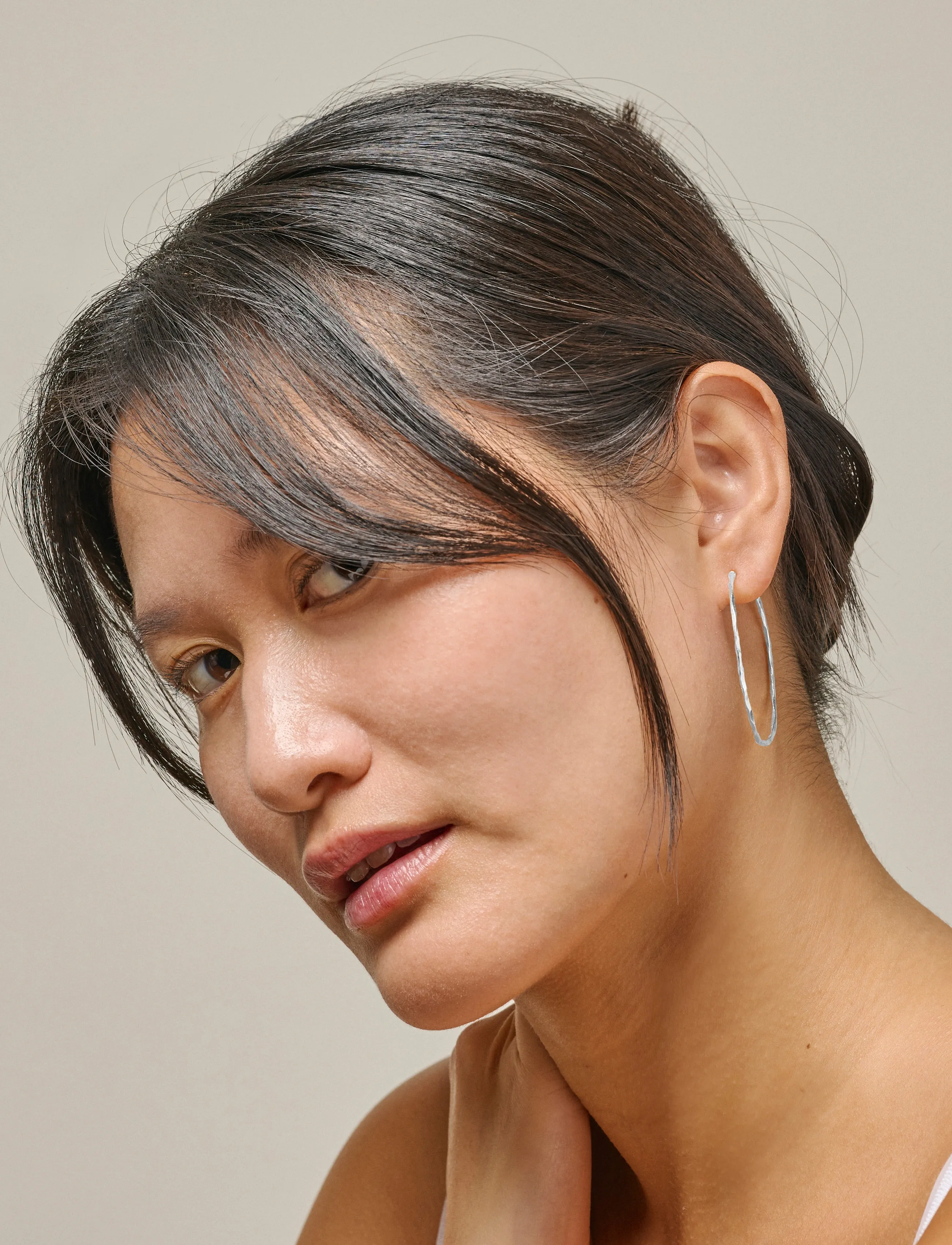 Enamel Copenhagen Hoops, Organic Arena Large, 45 MM, Silver, Øreringe > Creoler, Dame