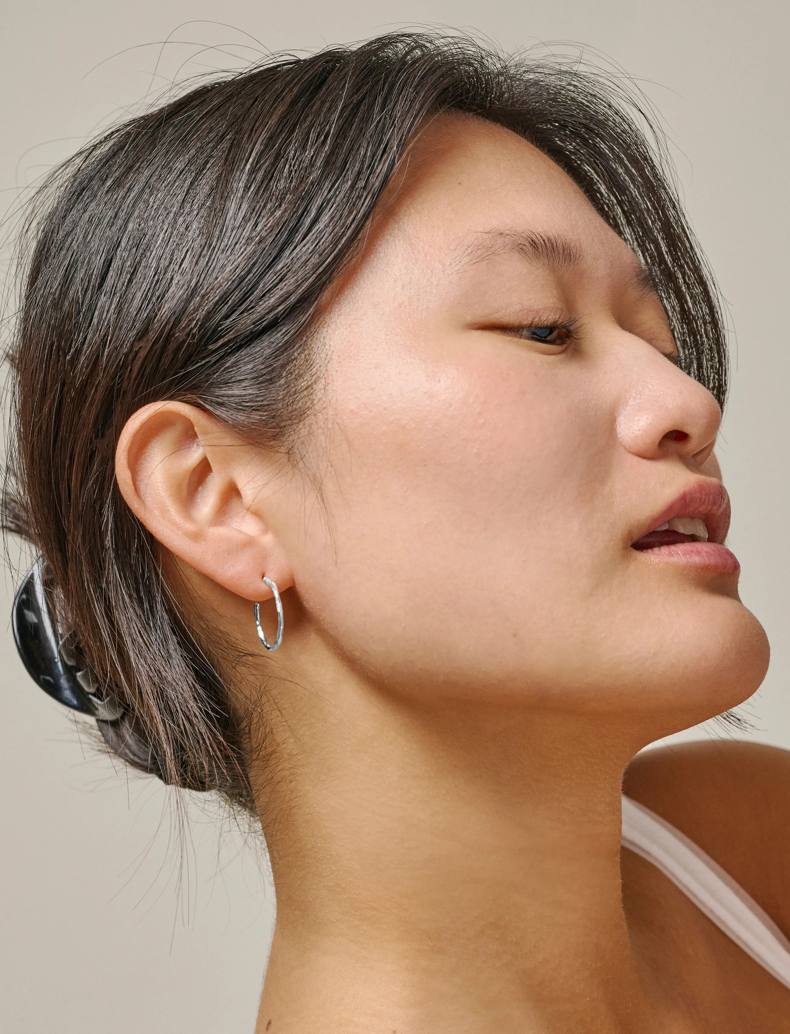 Enamel Copenhagen Hoops, Organic Arena Small, 20 MM, Earrings, Silber - Frauen