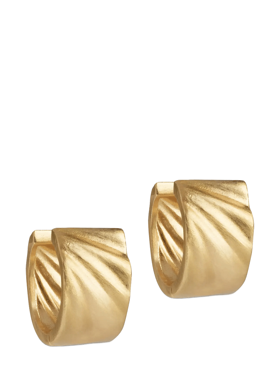 Enamel Copenhagen - Hoops, Wave Wide, Medium - hoops - gold plated - 1